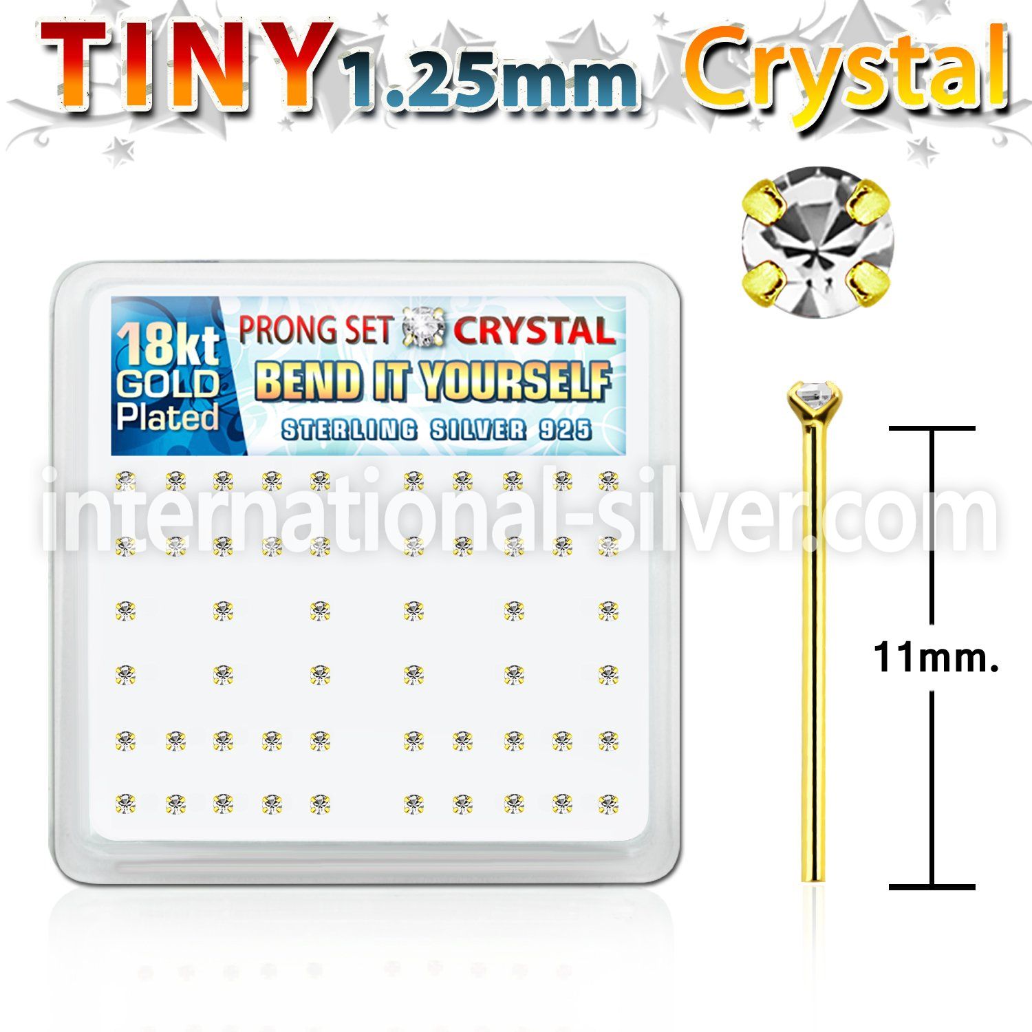 18yp6xc bend it to fit nose studs silver 925 nose