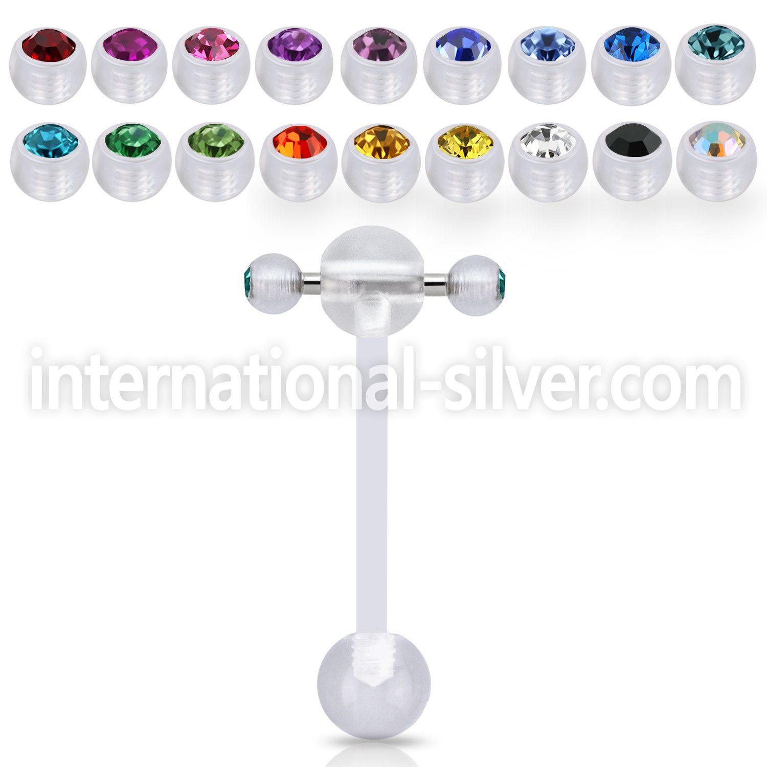 abbajspn straight barbells acrylic body jewelry tongue