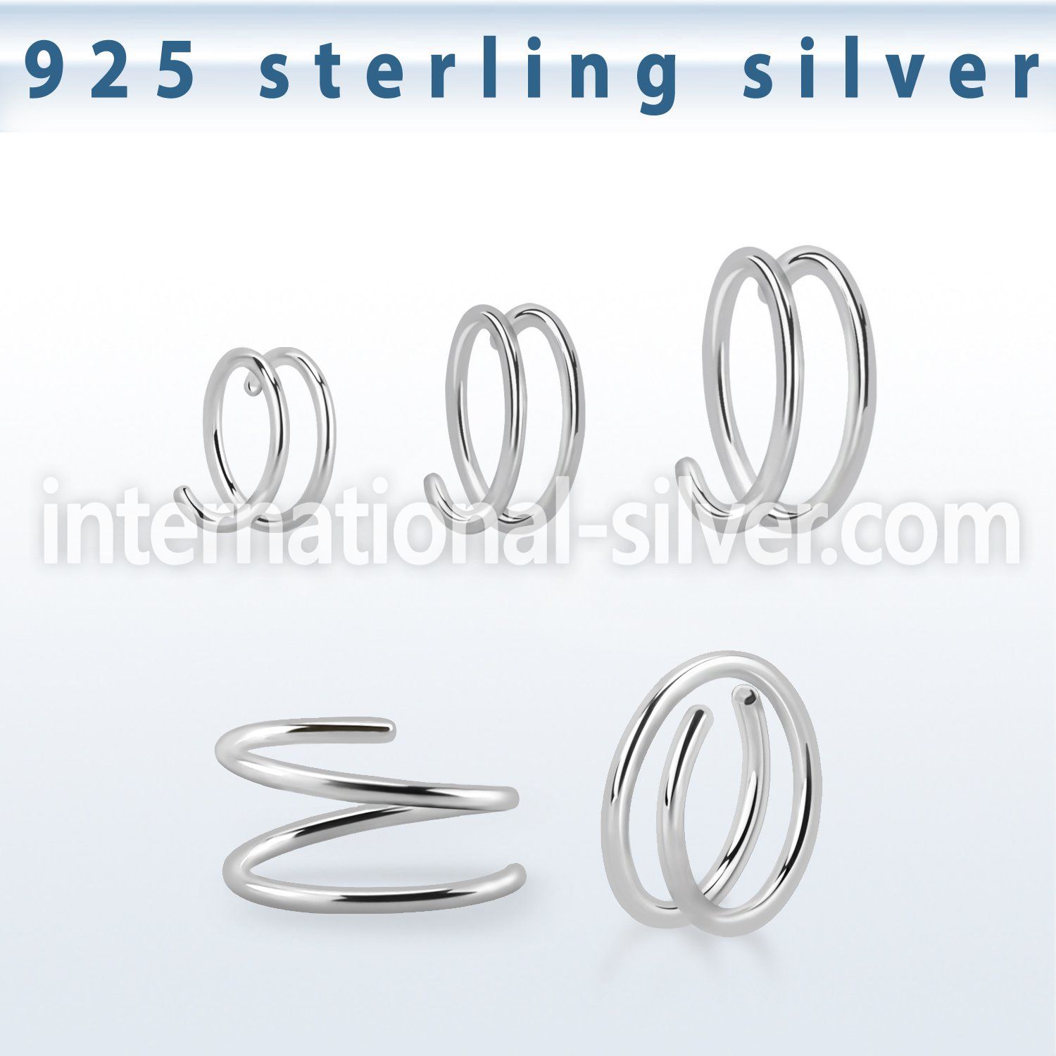 agspr20 925 silver spiral nose ring, 20g (0.8mm)