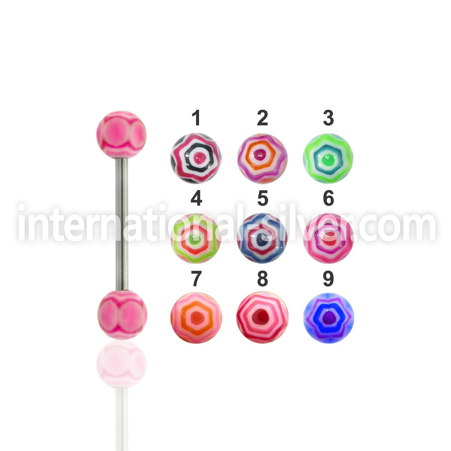bbdxf straight barbells surgical steel 316l with acrylic parts tongue