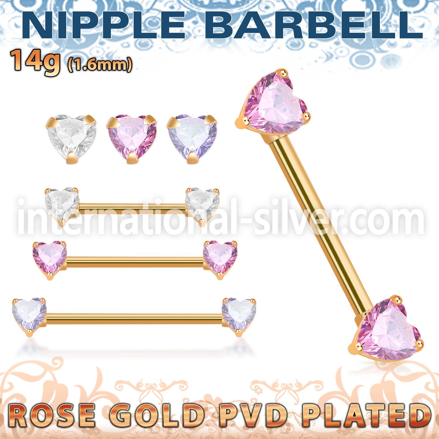 bbnptthz anodized surgical steel 14g barbell nipple piercing
