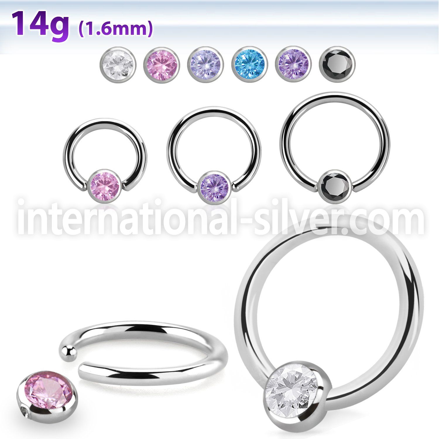 bcr14z4 surgical steel ball closure rings ear othersear lobe ear othershelix nipple septum piercing