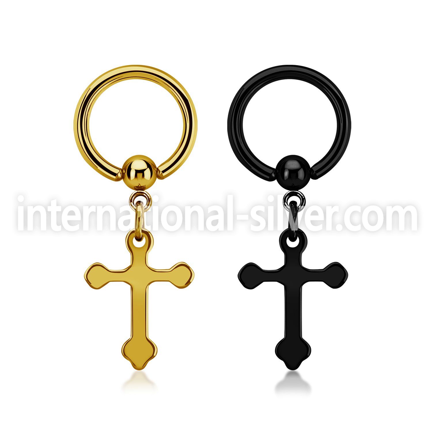 bcrtgcro hoops captive rings anodized surgical steel 316l ear lobe