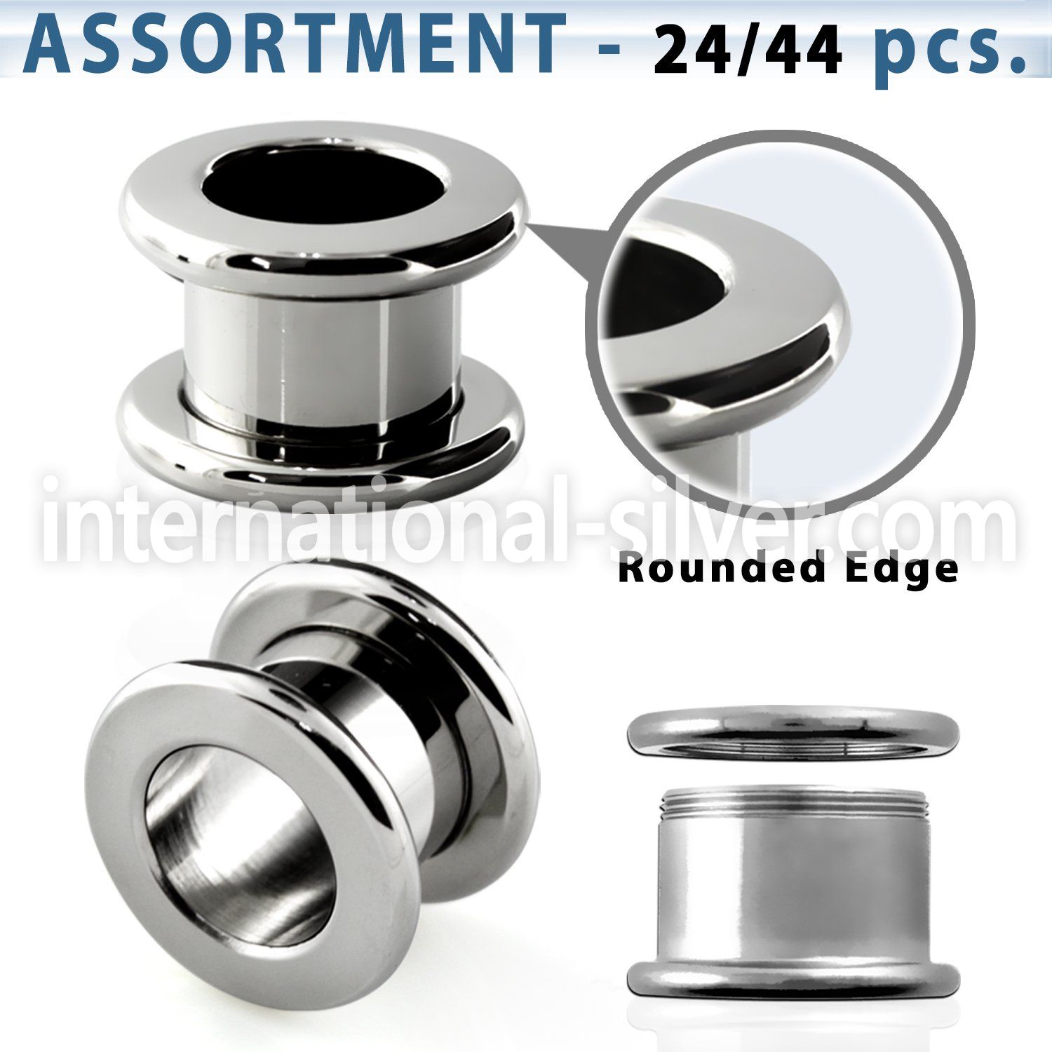 blk244 tunnels gauges surgical steel 316l ear lobe