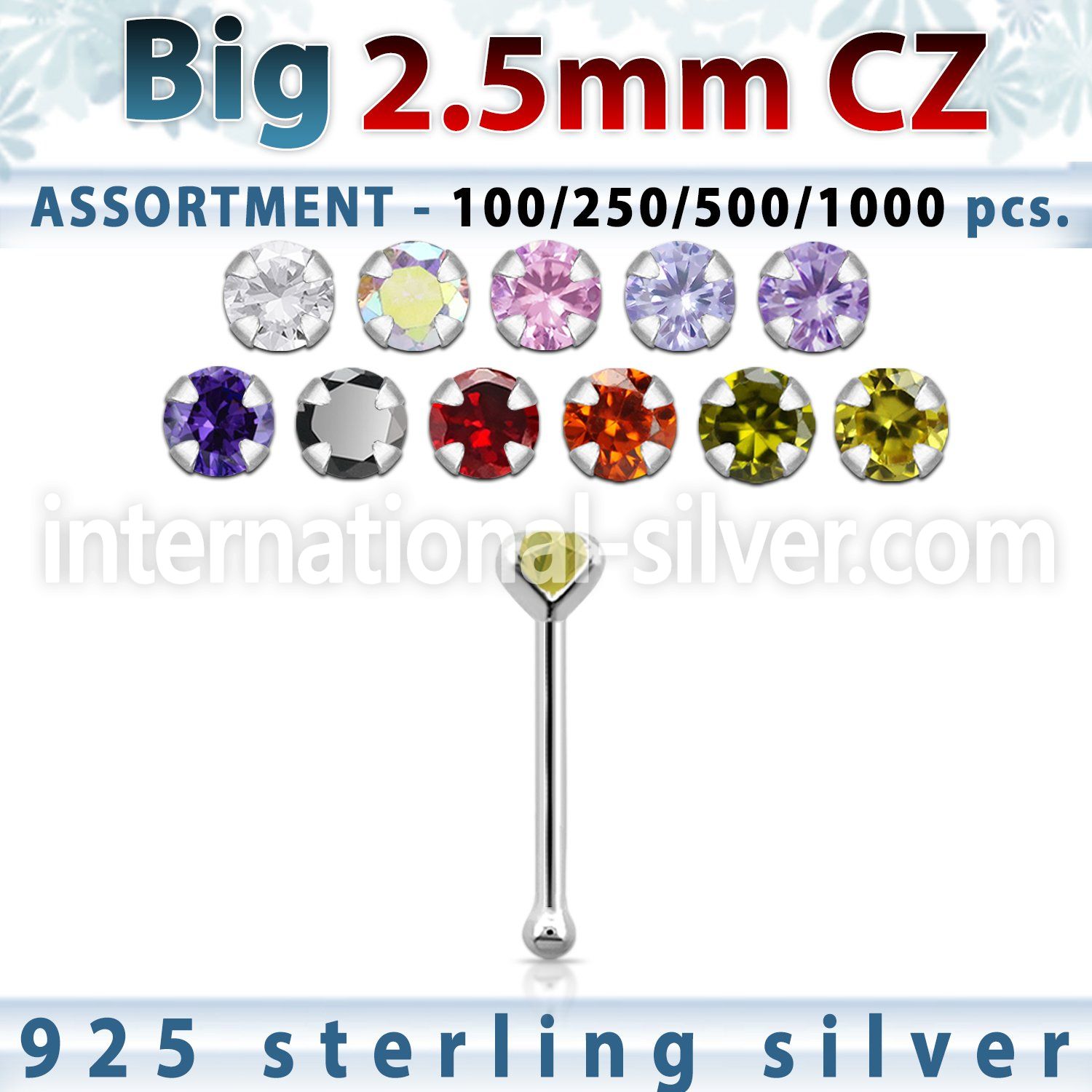 blk521 nose bone silver 925 nose
