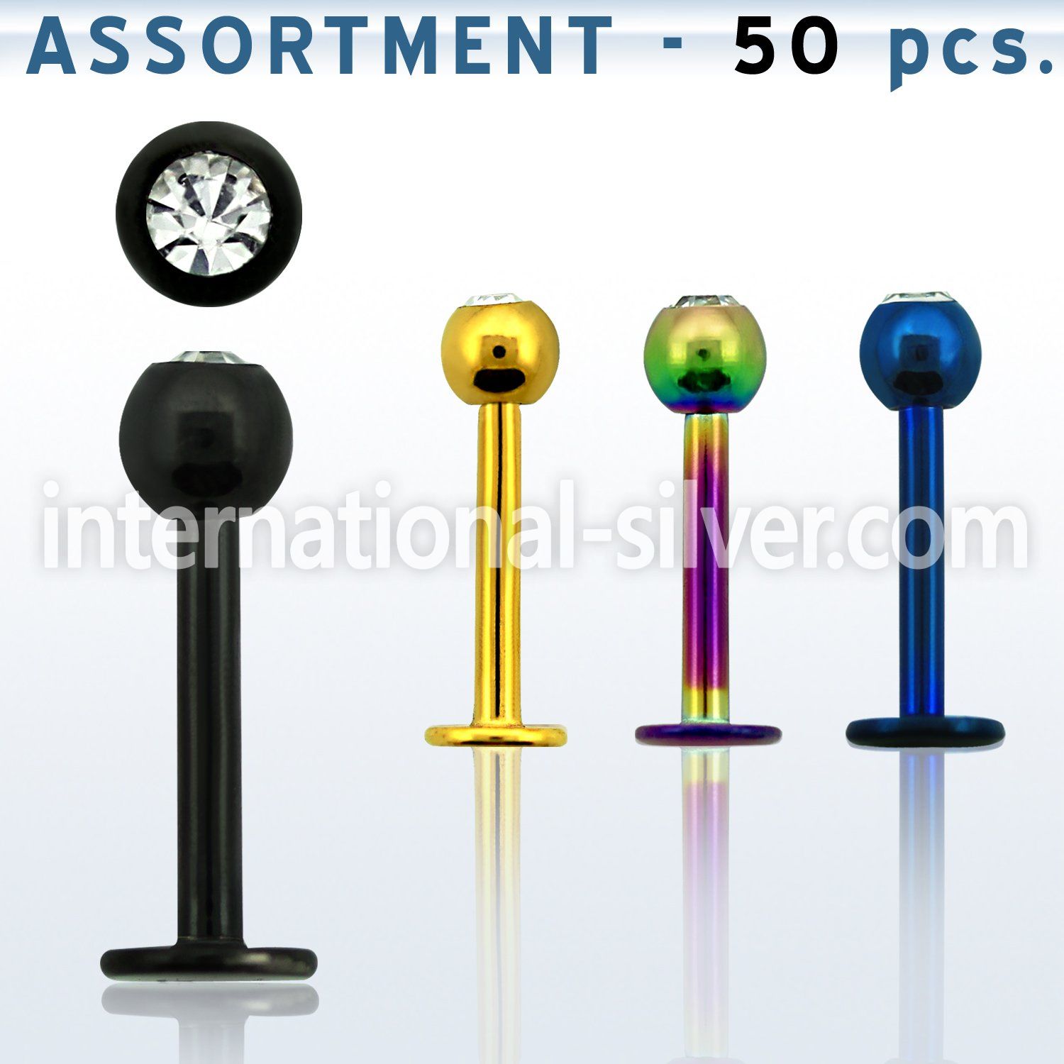 blk75 labrets lip rings anodized surgical steel 316l labrets chin