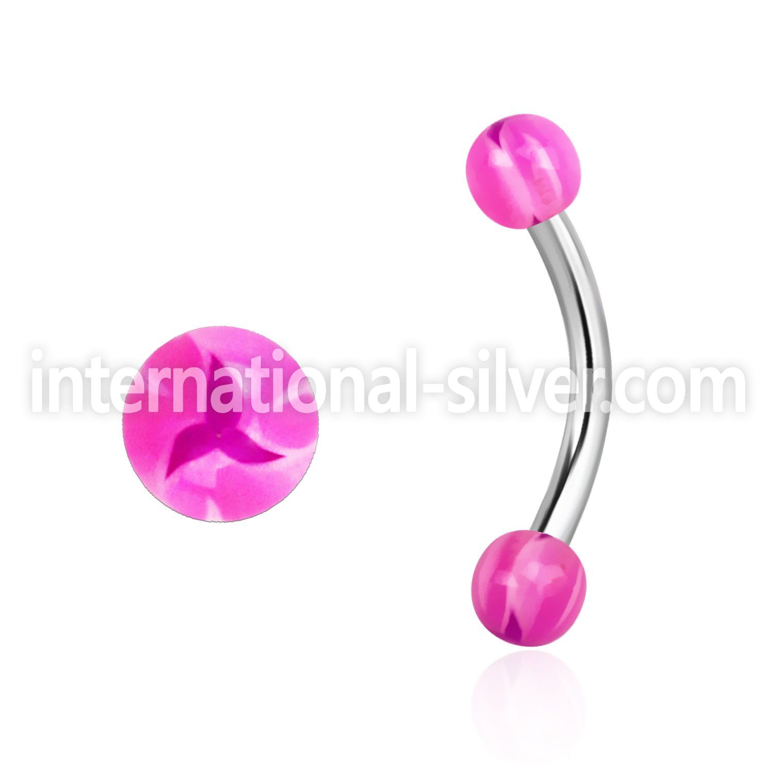 bnedxy steel eyebrow banana w 3mm acrylic balls w star pattern