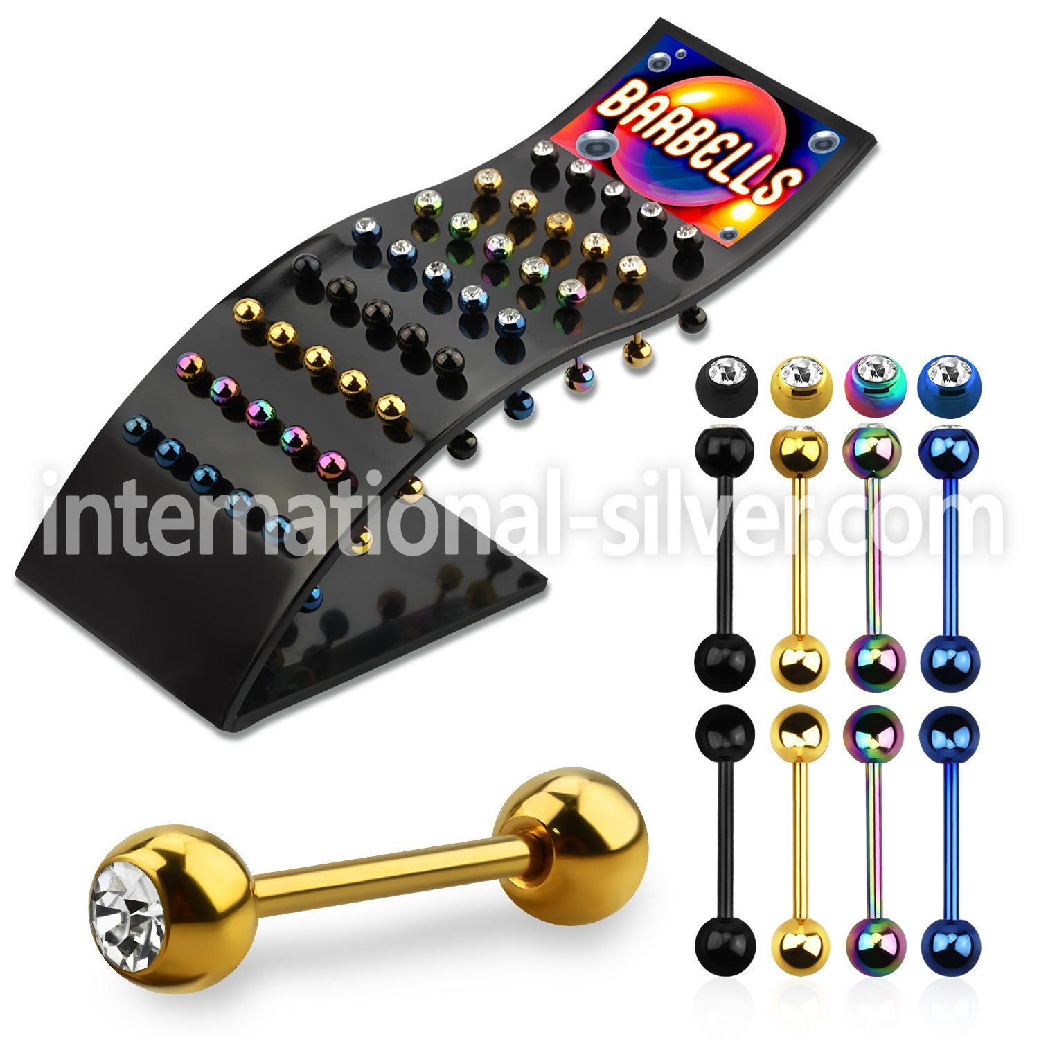 brbtc straight barbells anodized surgical steel 316l tongue