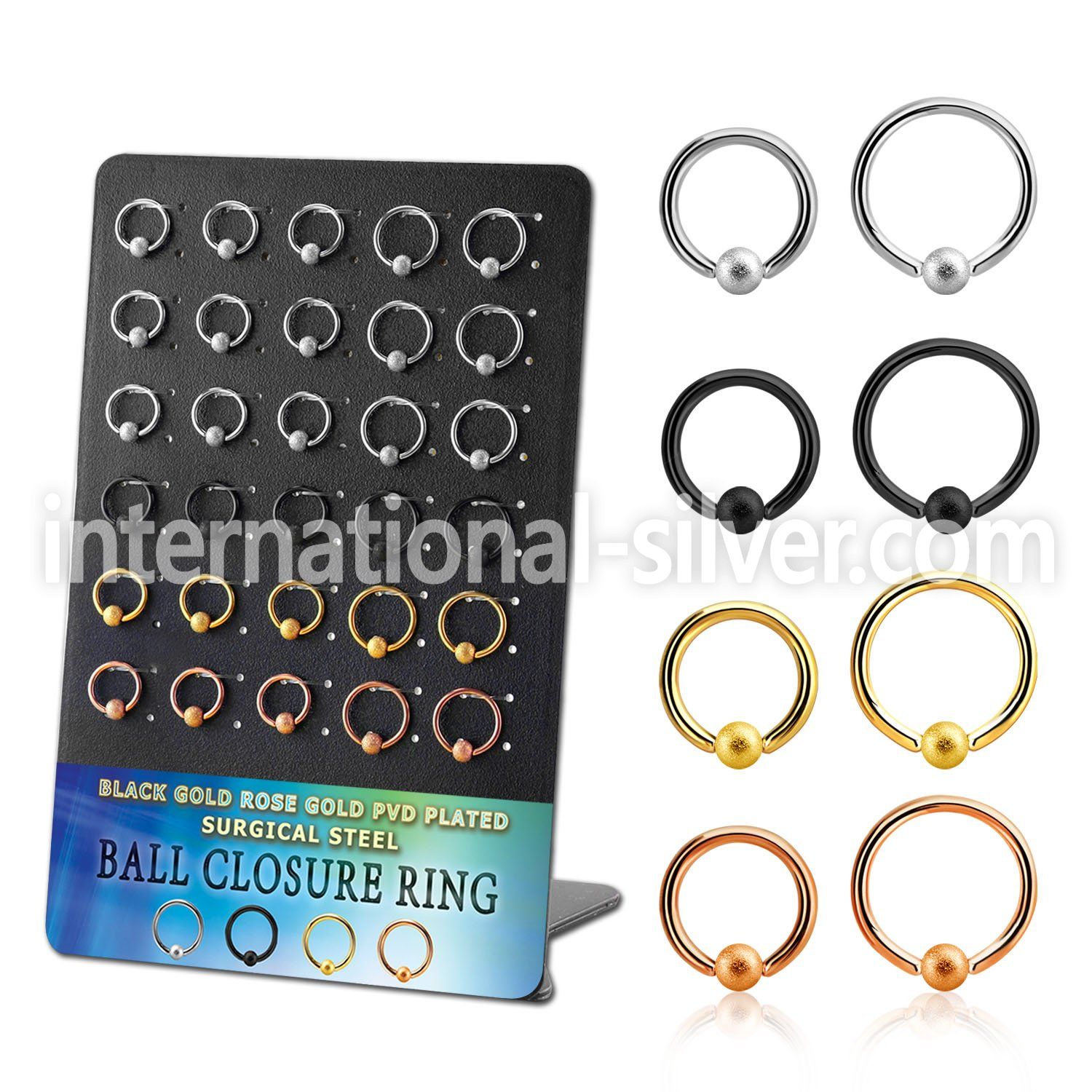 brcrt4 anodized surgical steel ball closure rings ear  othersear  lobe ear otherseyebrow helix tragus  piercing