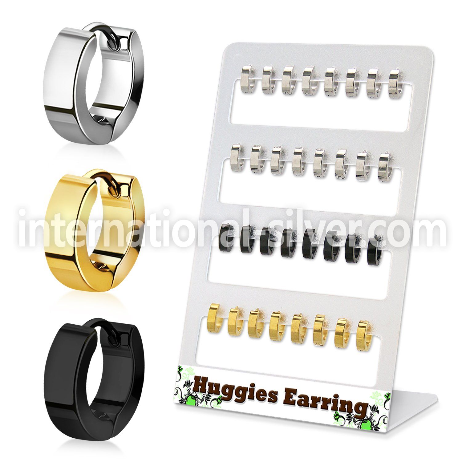 brer35 stainless steel huggie earring hoops 16pairs