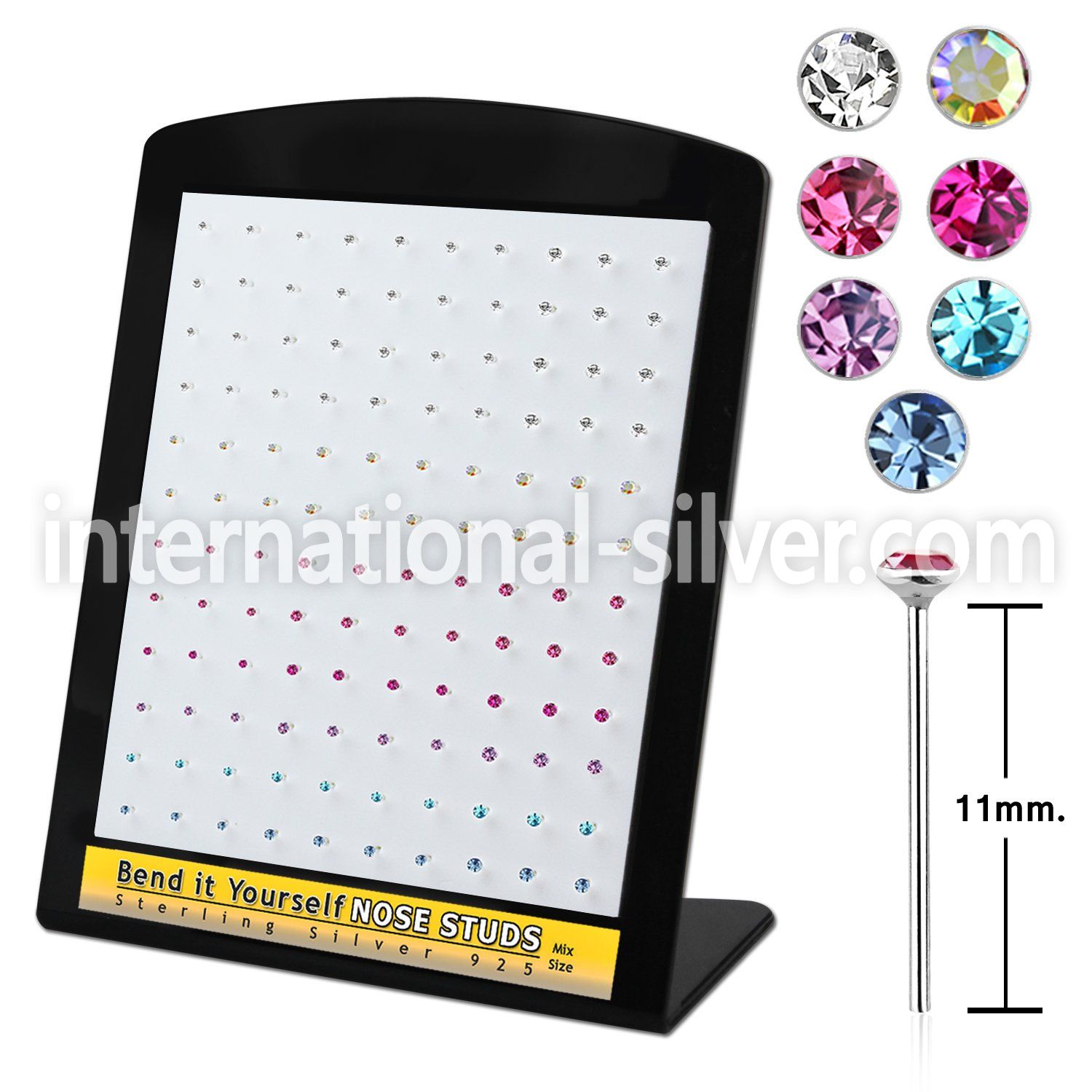 brnsbm bend it to fit nose studs silver 925 belly button