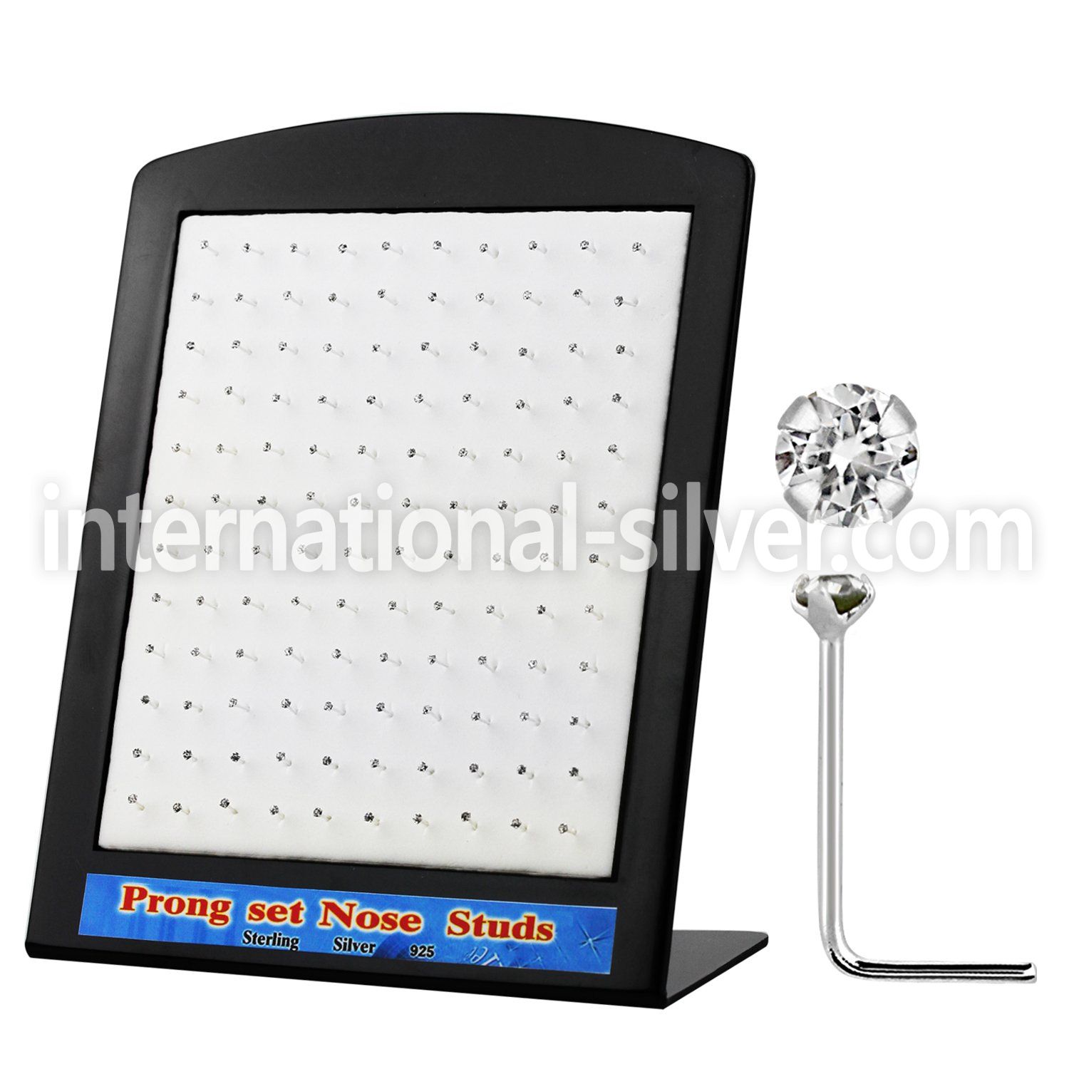 brnspc l shape nose studs silver 925 nose