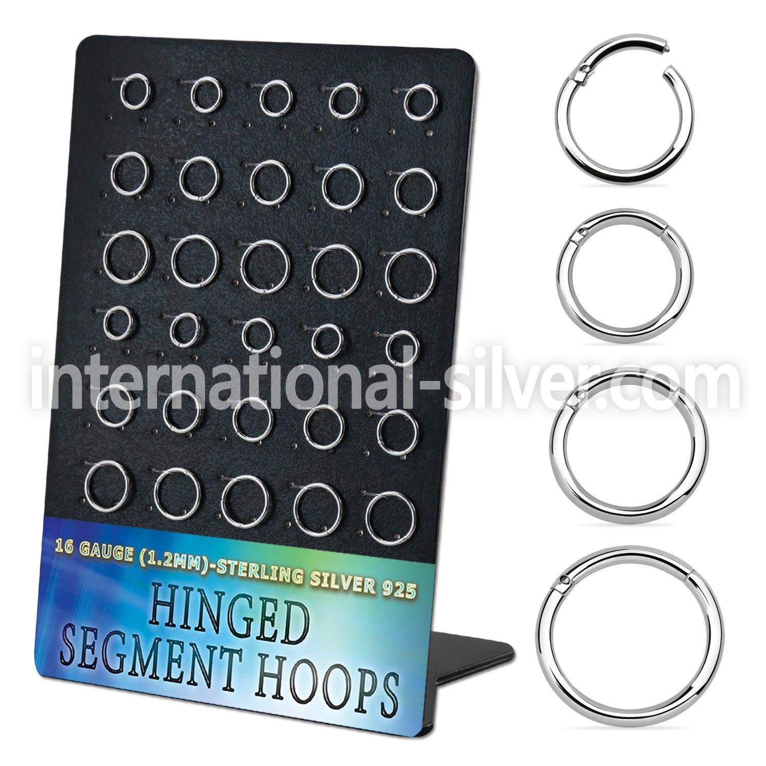 brvsegh2 925 silver seamless and segment rings ear lobe septum piercing