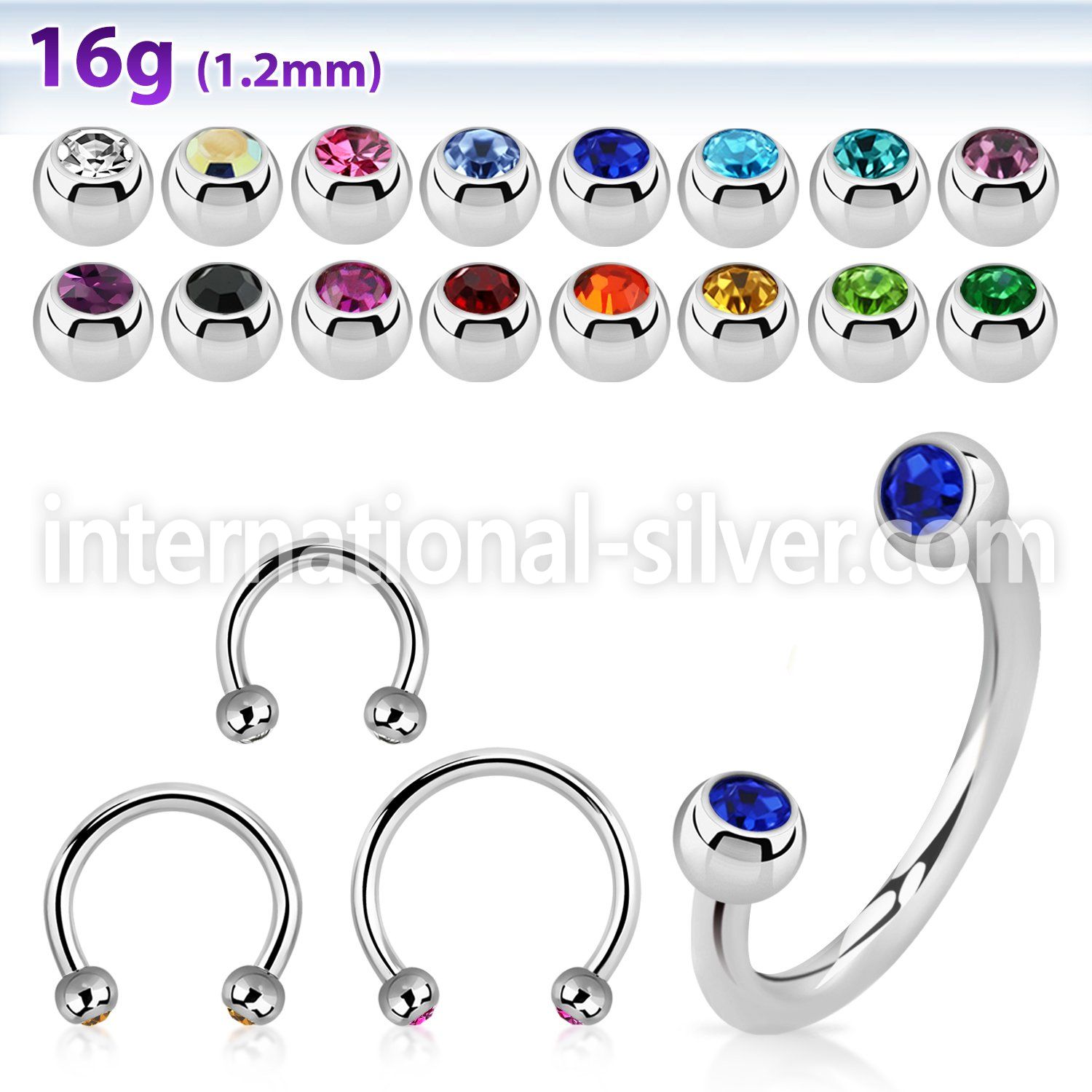 cbejb25 horseshoes surgical steel 316l eyebrow