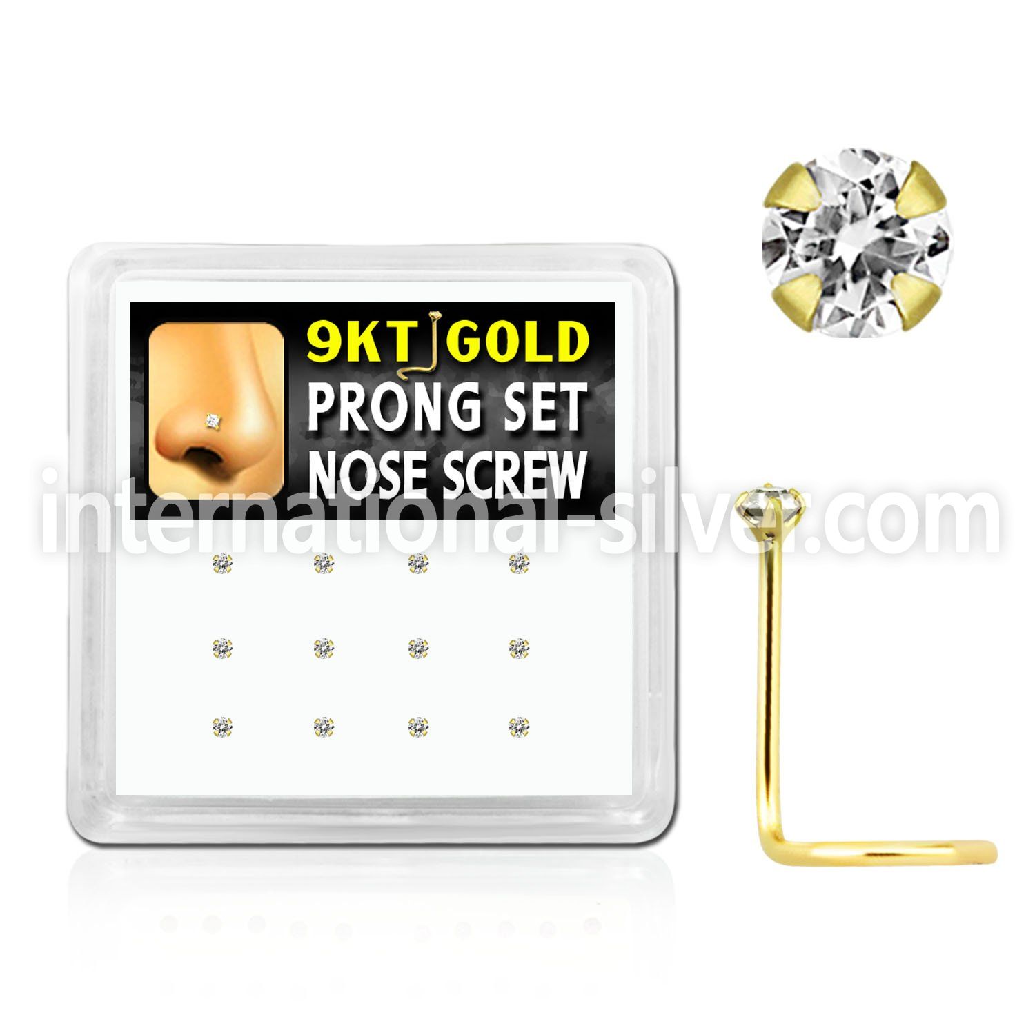 d9gsc1 l shape nose studs gold nose