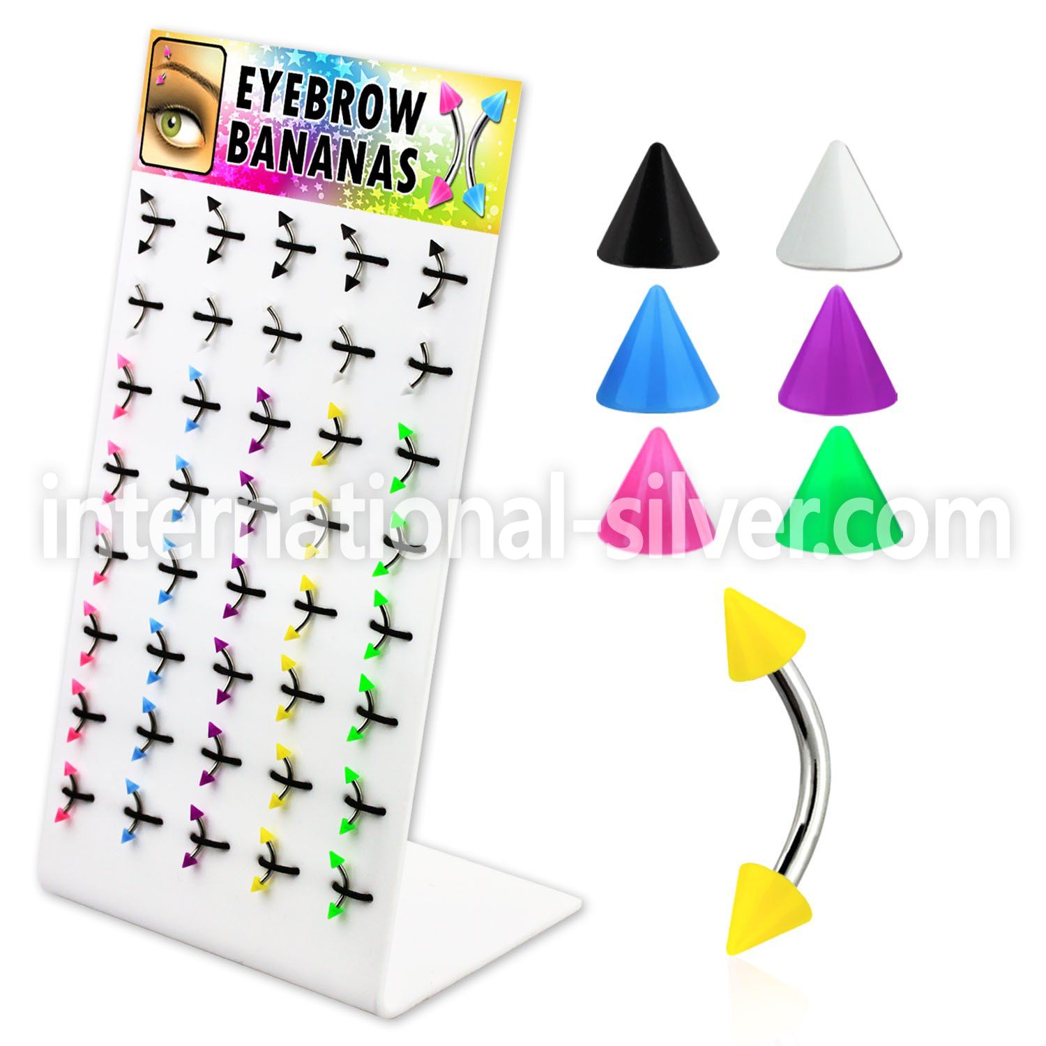 dbjmx12 micro curved barbells surgical steel 316l with acrylic parts eyebrow