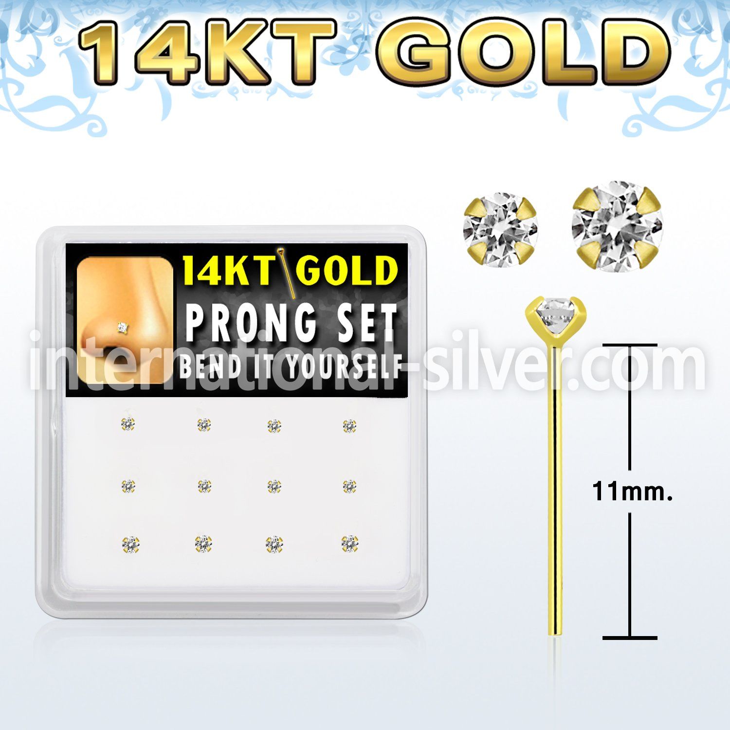 dgys11 gold bend it yourself nose studs nose piercing