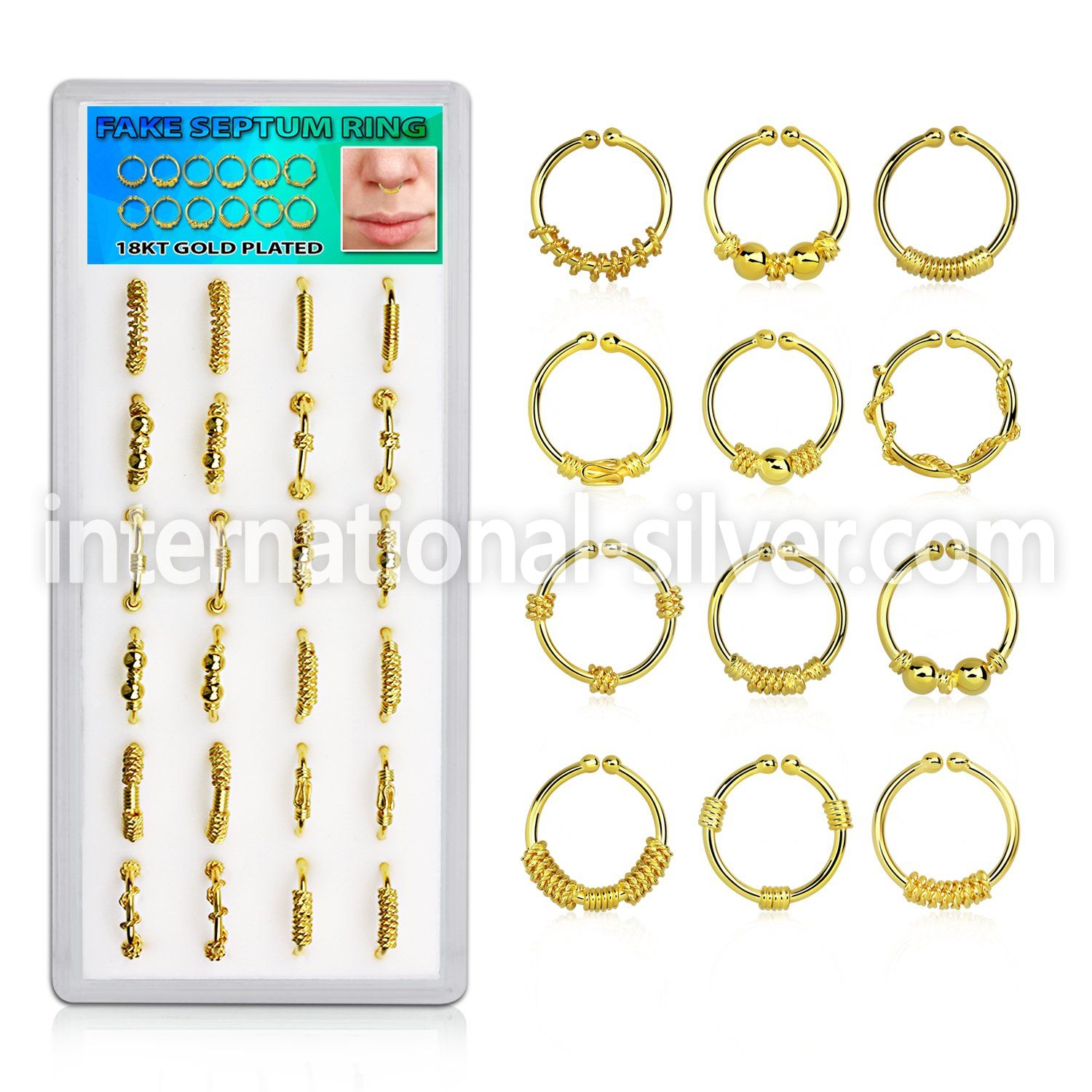 dnsm100 fake illusion body jewelry silver 925 septum
