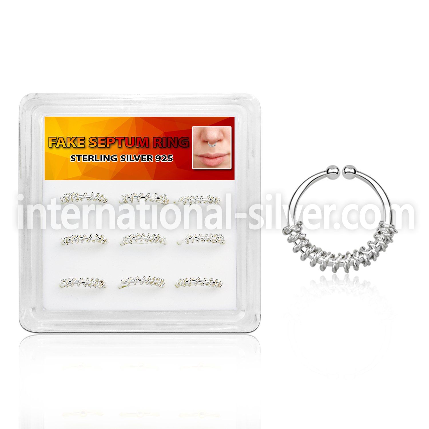 dnsm78 fake illusion body jewelry silver 925 septum