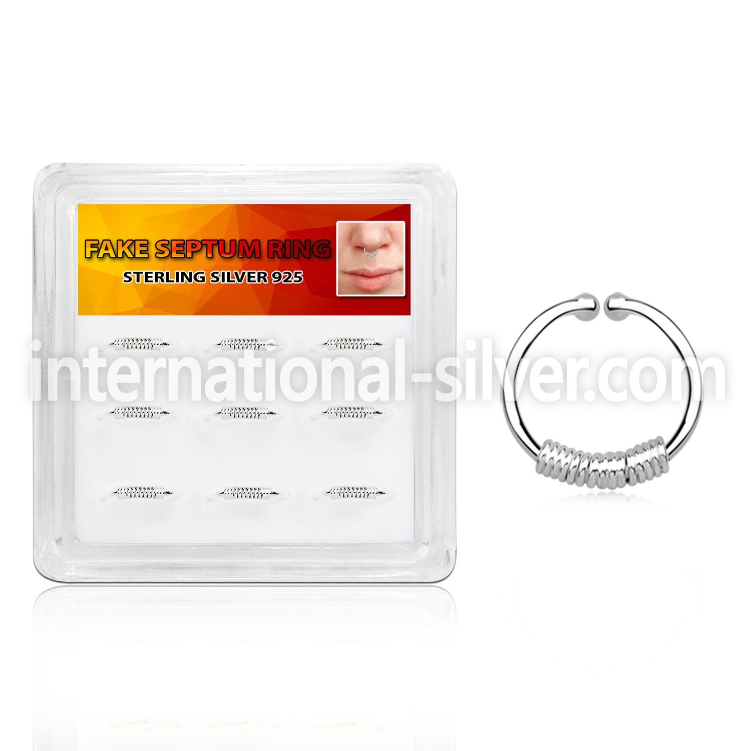 dnsm88 fake illusion body jewelry silver 925 septum