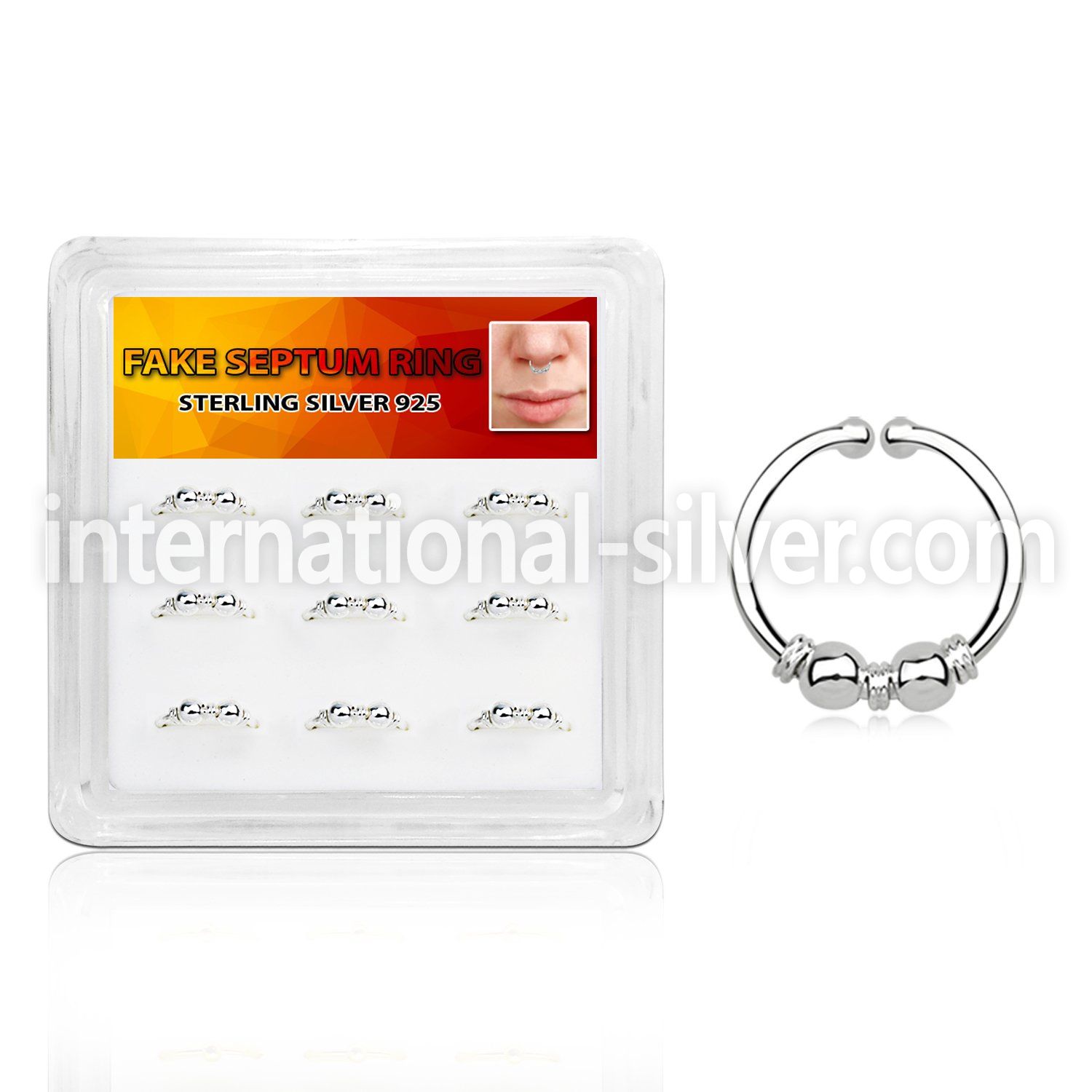 dnsm89 fake illusion body jewelry silver 925 septum