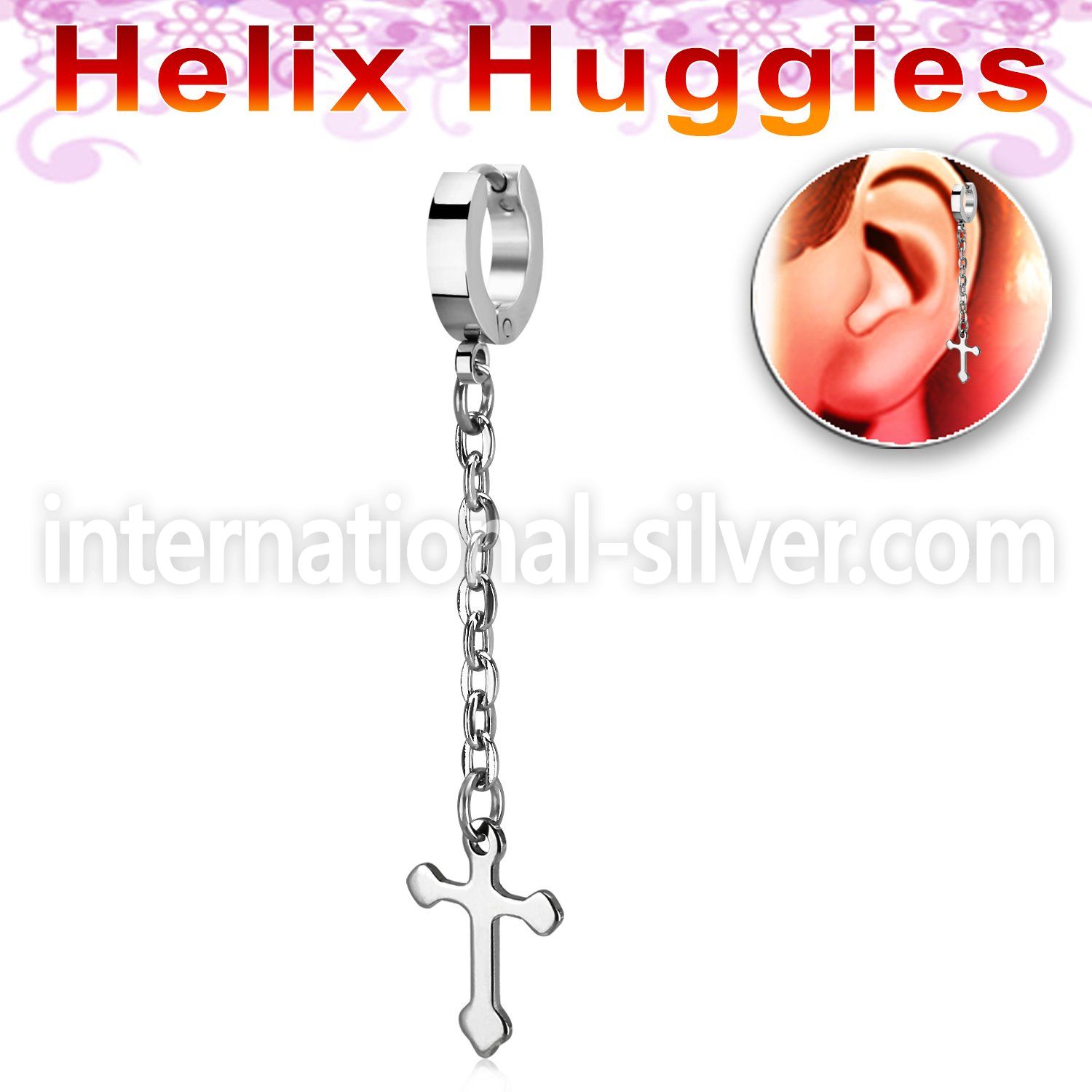 ehhlcros stainless steel huggie piercing