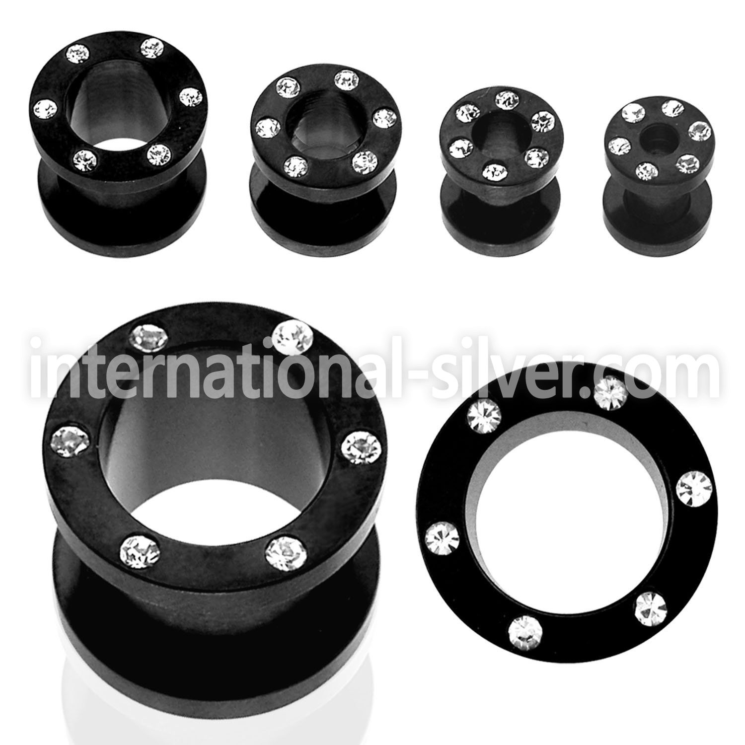 fsjk tunnels gauges anodized surgical steel 316l ear lobe