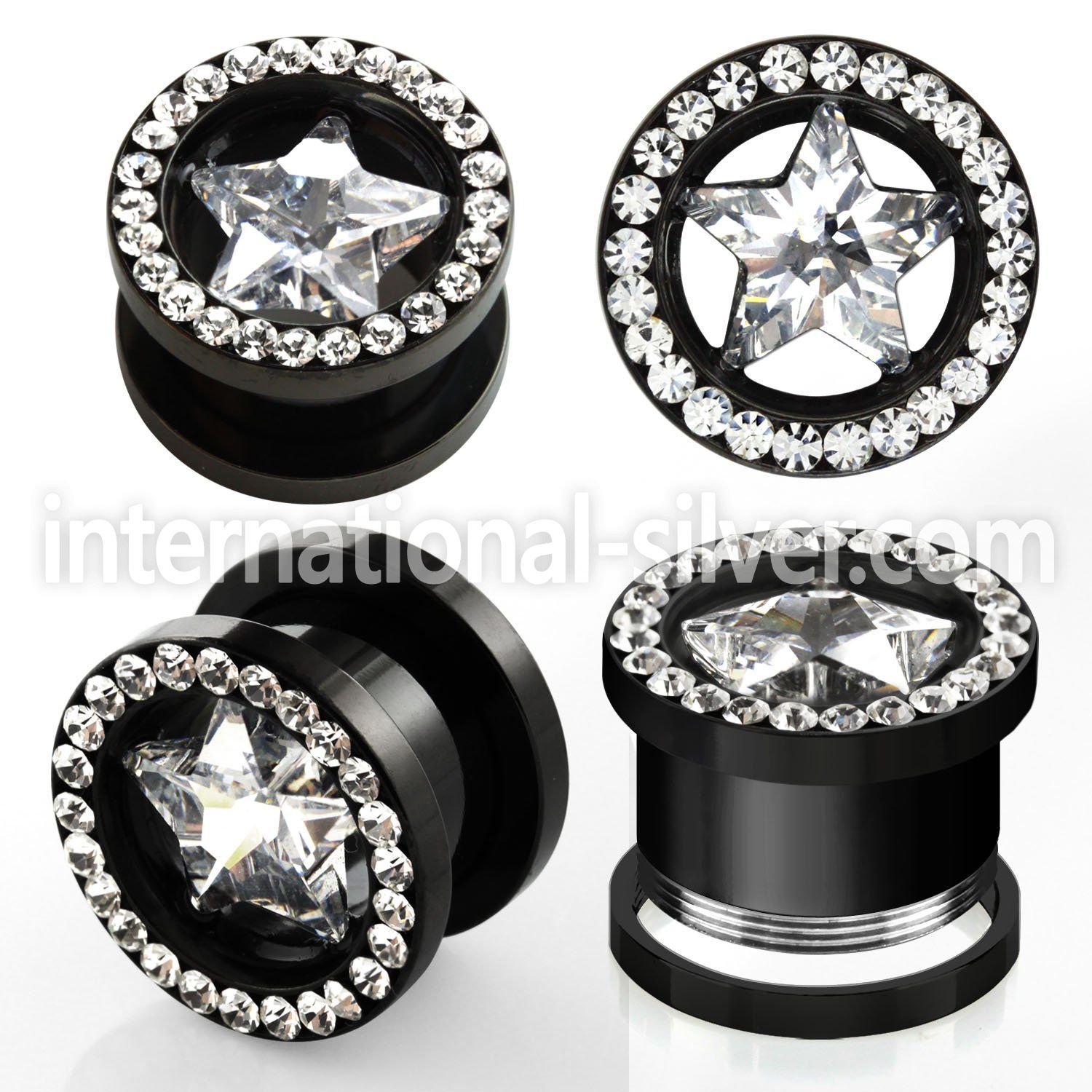 ftszc tunnels gauges anodized surgical steel 316l ear lobe