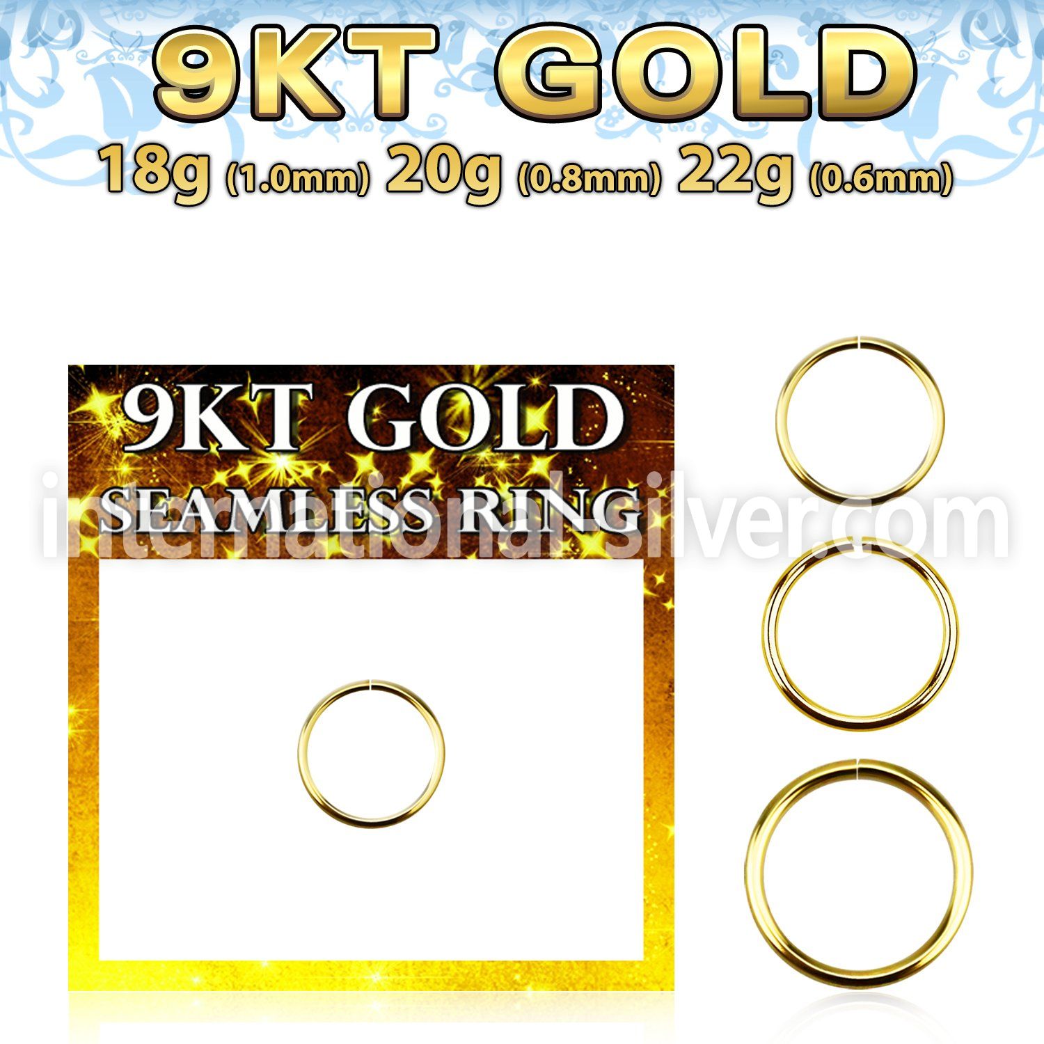 g9sel22 9 karat yellow gold ring hoop 22g
