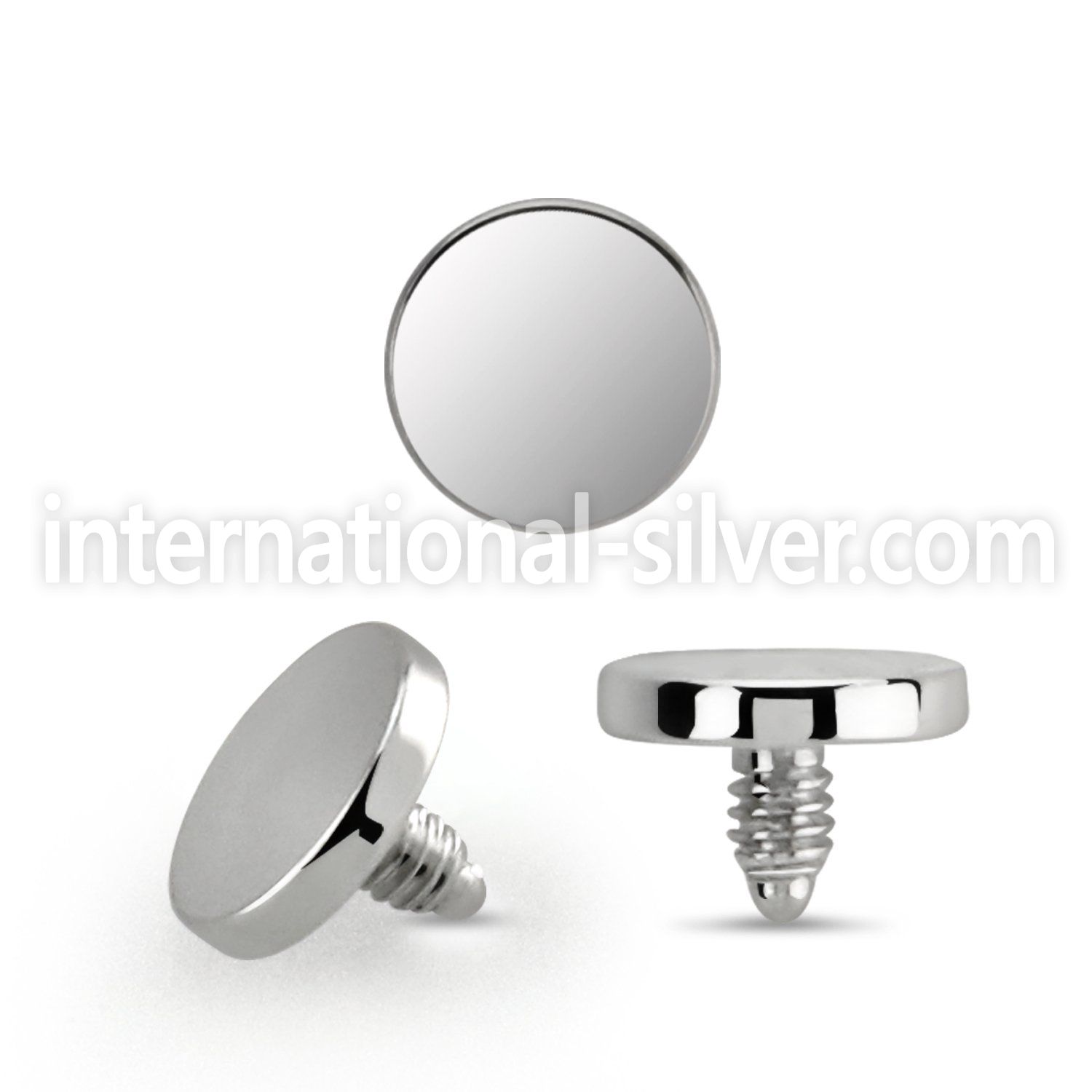 ie4 4mm flat disk shaped 316l steel dermal anchor top part