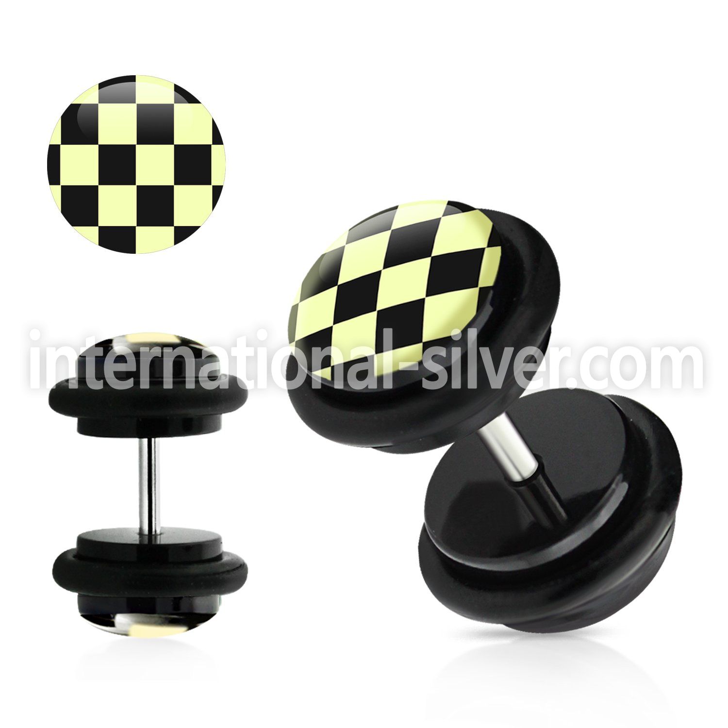 ilvgr25 cheaters  illusion plugs and tapers acrylic body jewelry belly button