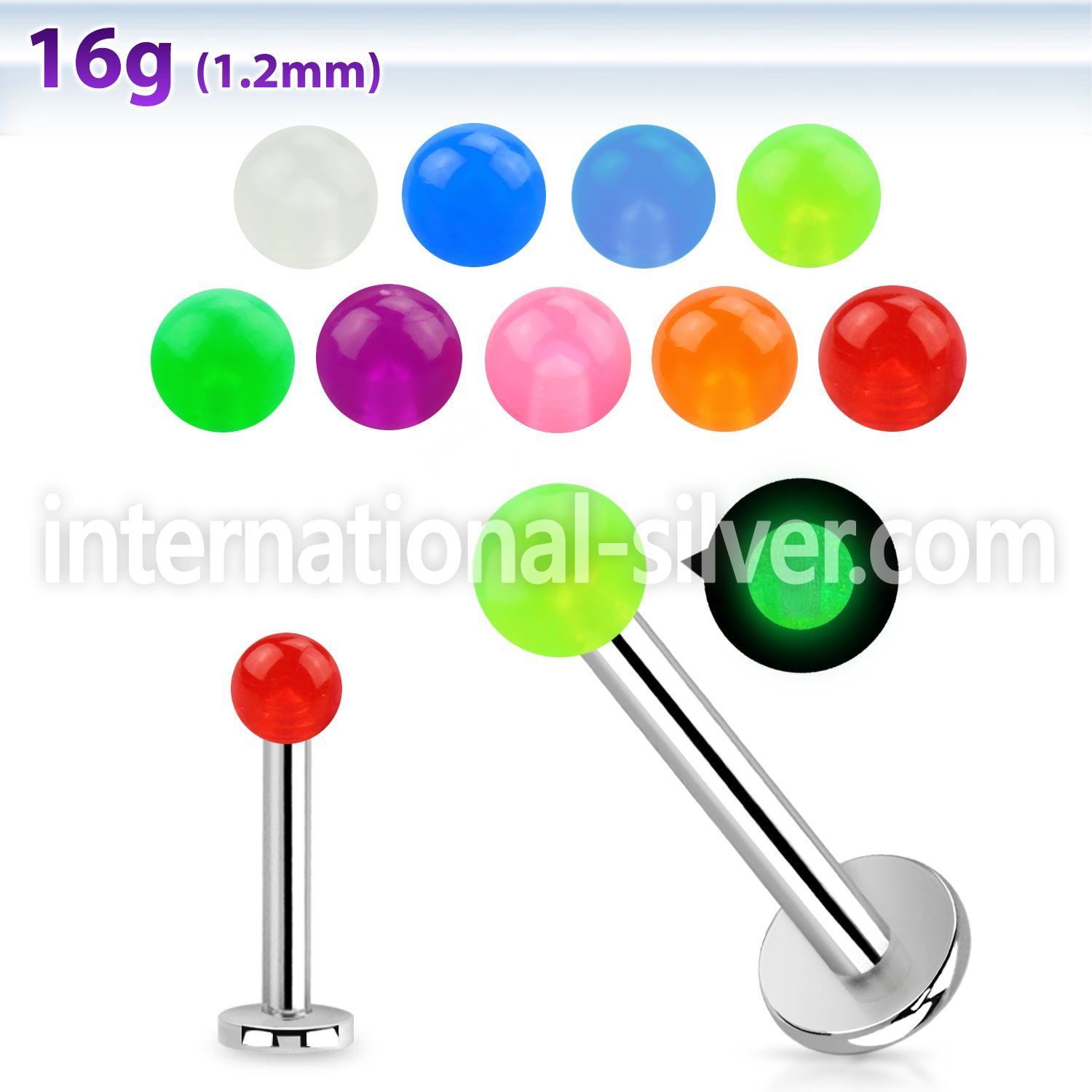 lbglb3 labrets lip rings surgical steel 316l with acrylic parts labrets chin