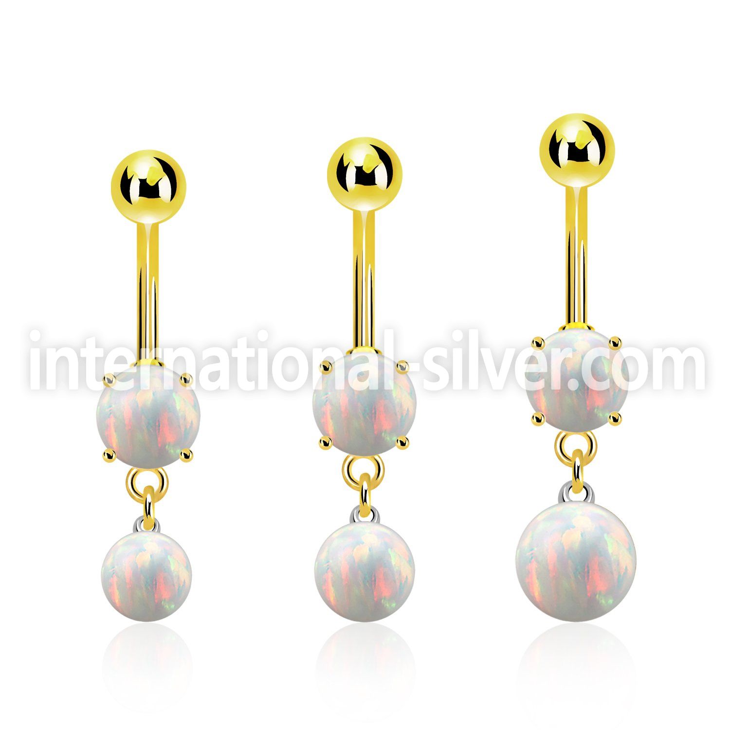 mgoopb gold steel belly banana w opal  8mm opal ball