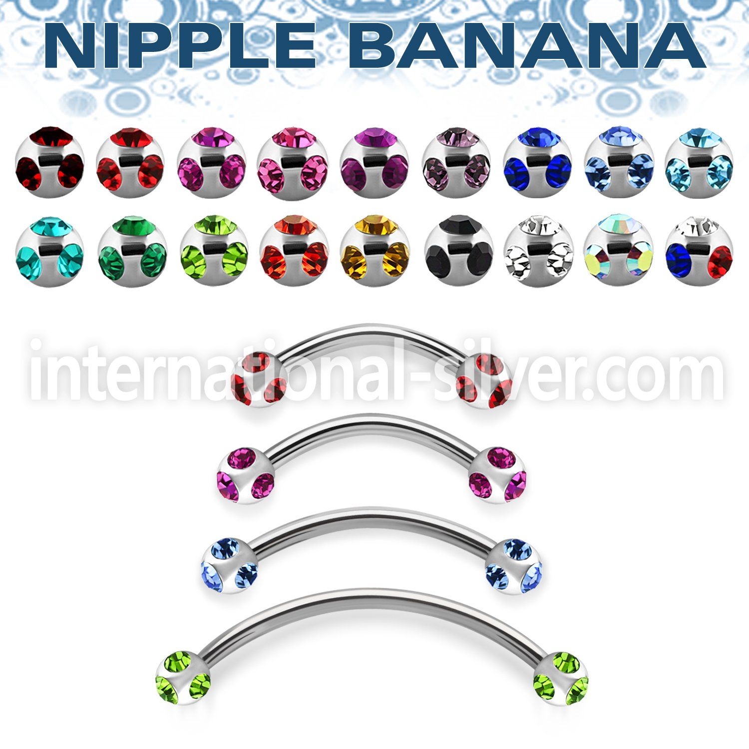 npbnmj4 surgical steel curved barbell 4mm
