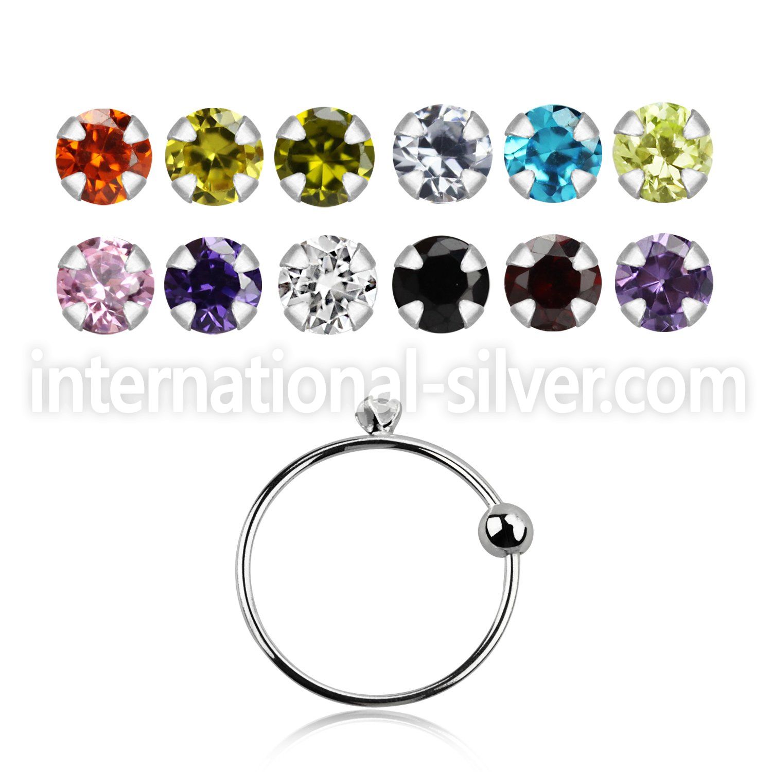 ns06z15m nose hoop silver 925 nose