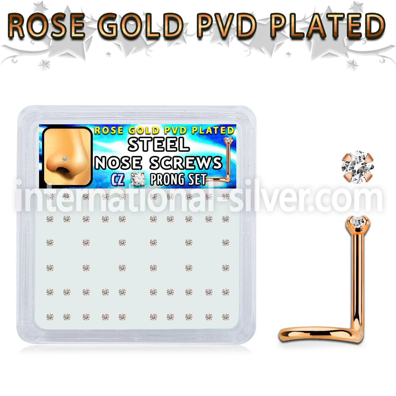 nwttz1xc anodized surgical steel nose screws and nose studs nose  piercing