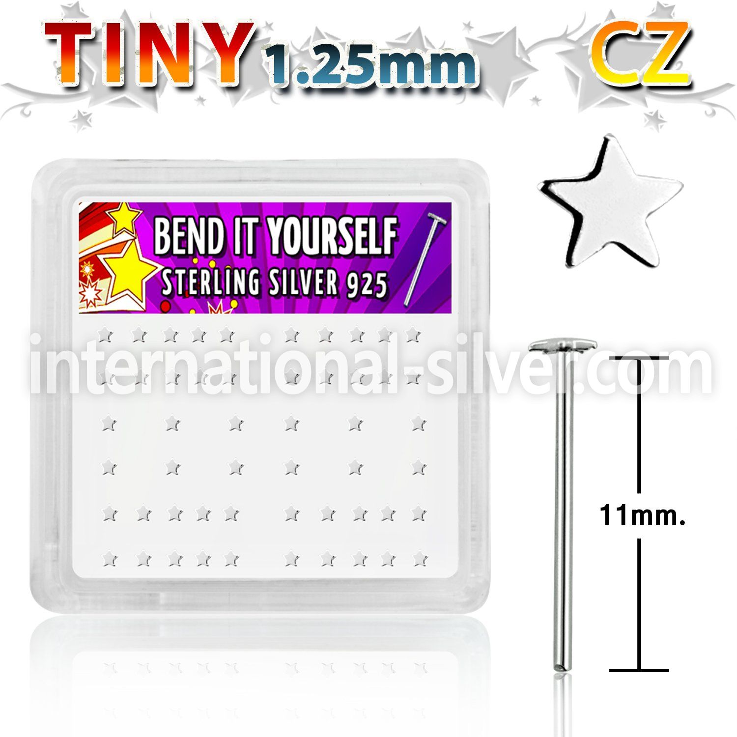 nyxsa bend it to fit nose studs silver 925 nose