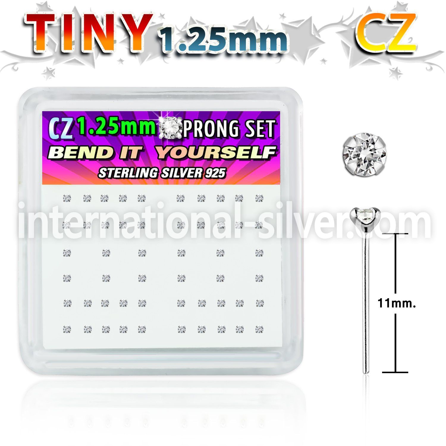 nyzbc12 bend it to fit nose studs silver 925 nose