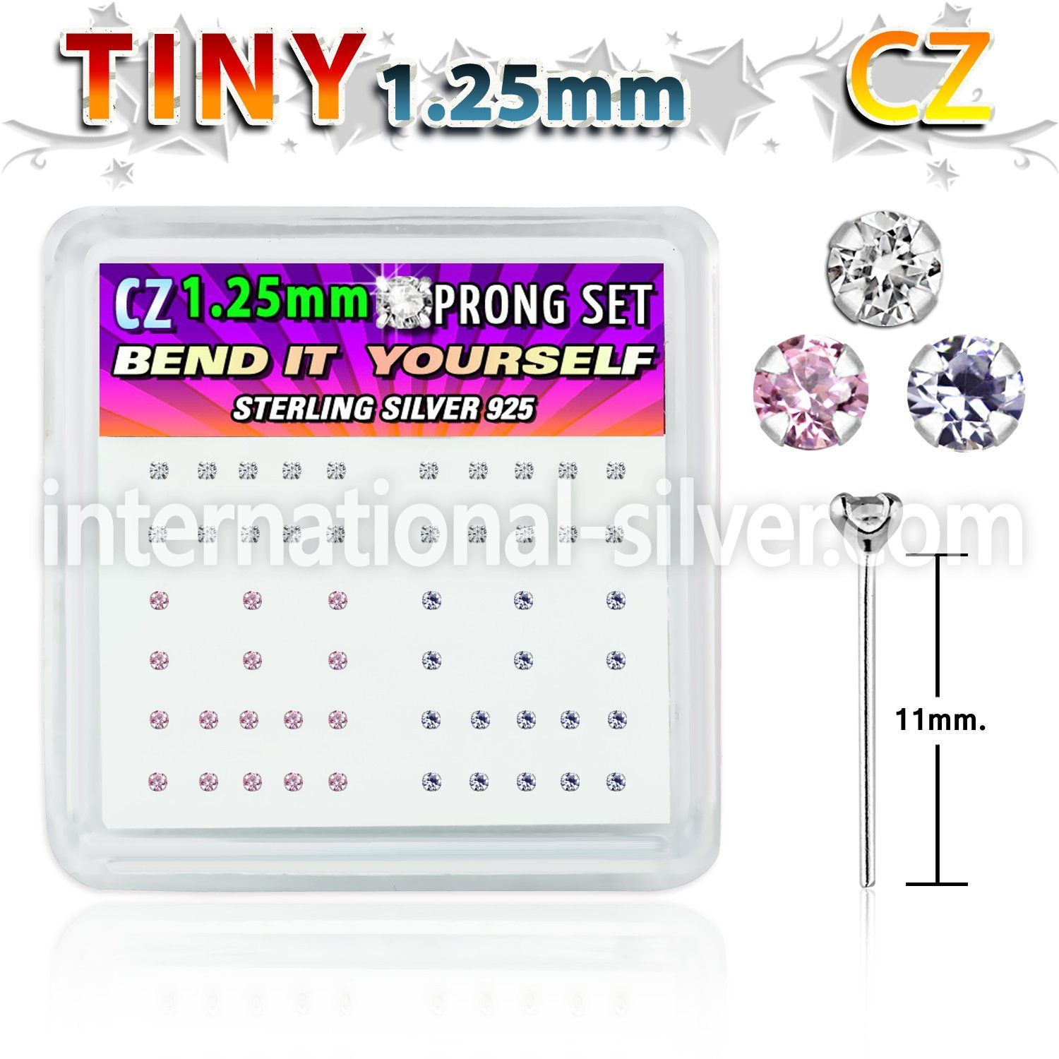 nyzbm12 bend it to fit nose studs silver 925 nose
