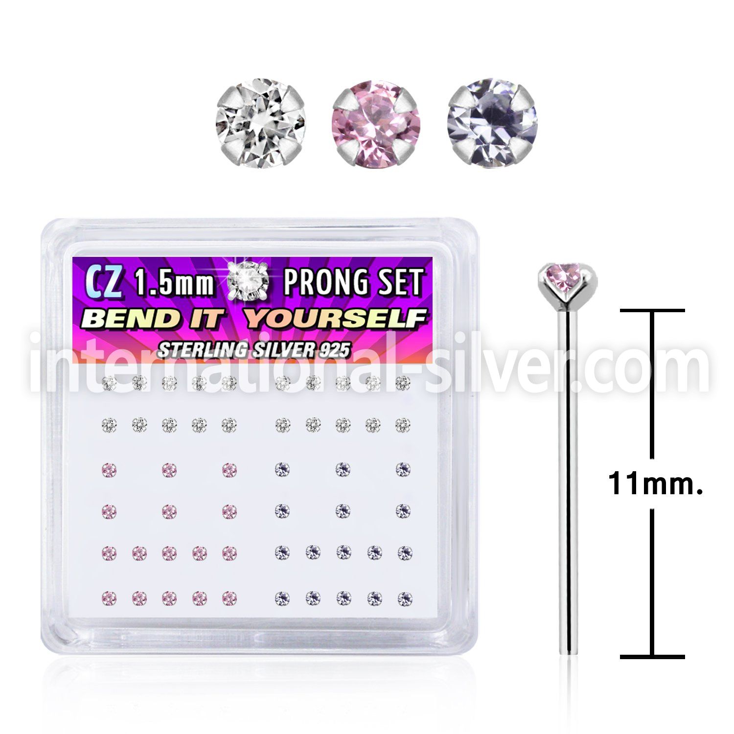 nyzbm bend it to fit nose studs silver 925 belly button