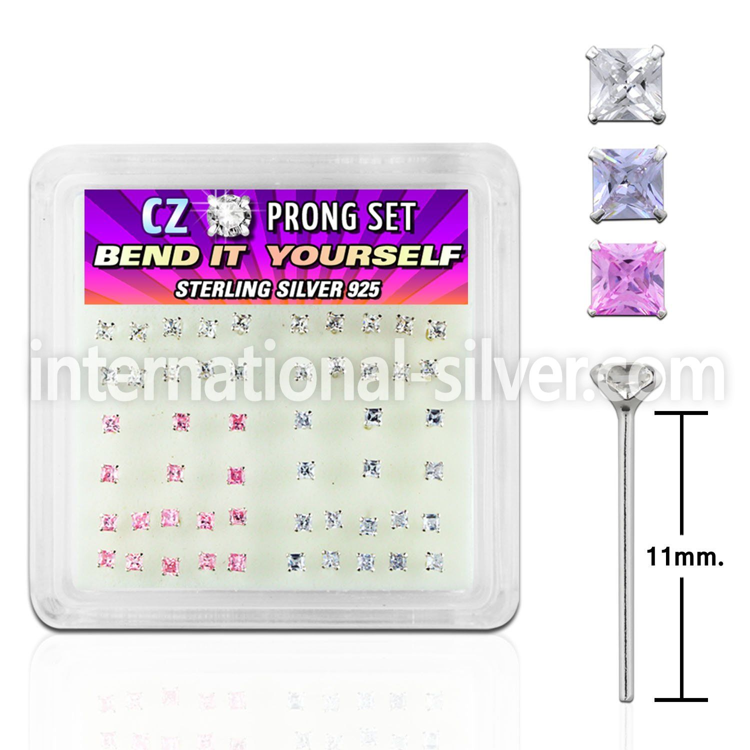 nyzbqm bend it to fit nose studs silver 925 nose