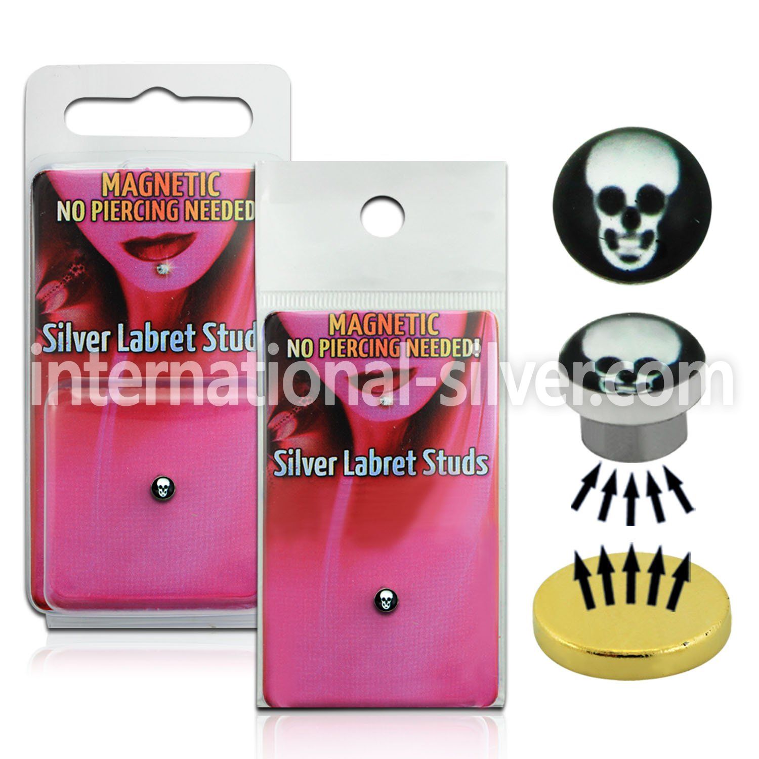 pkml6 fake illusion body jewelry silver 925 belly button