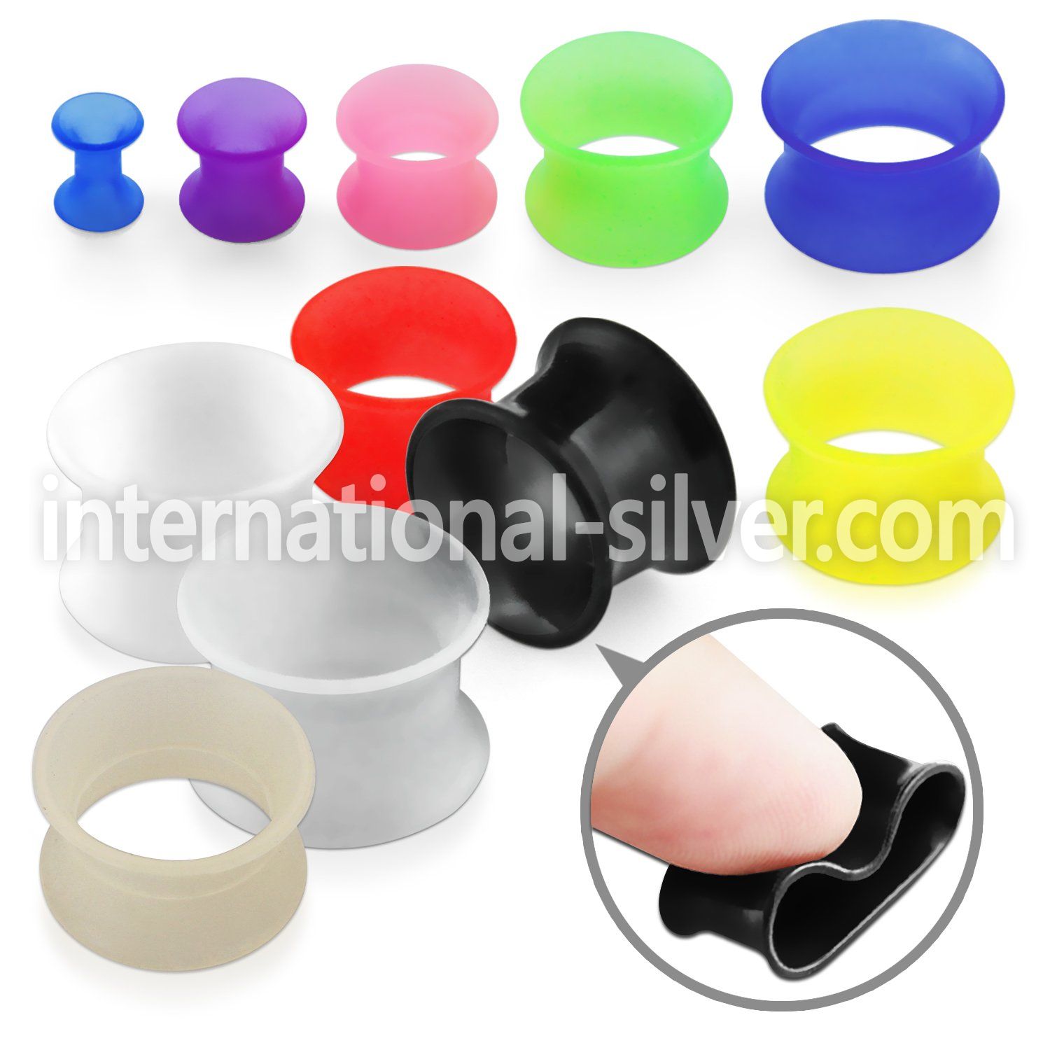 siut tunnels gauges silicon body jewelry ear lobe