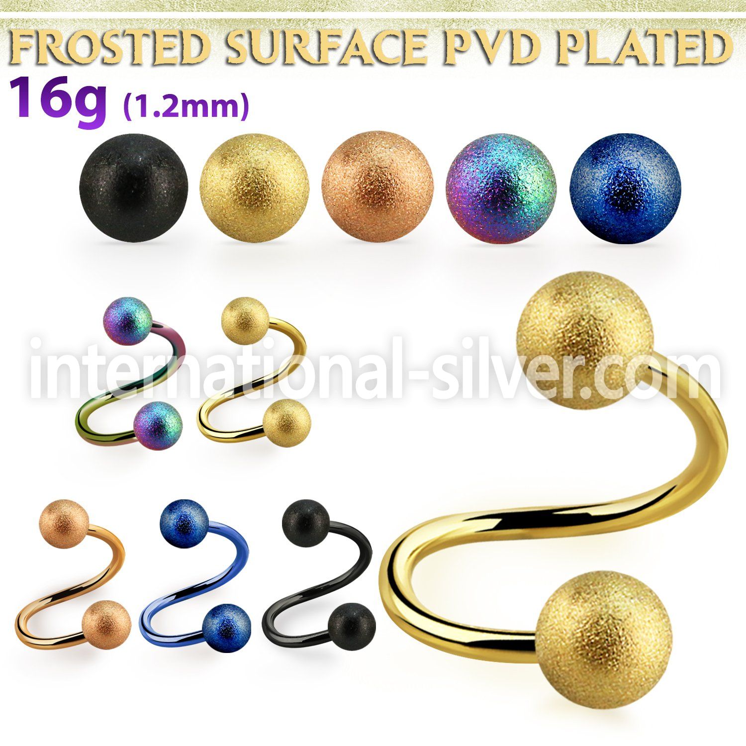 spetfo5 spirals twisters anodized surgical steel 316l eyebrow