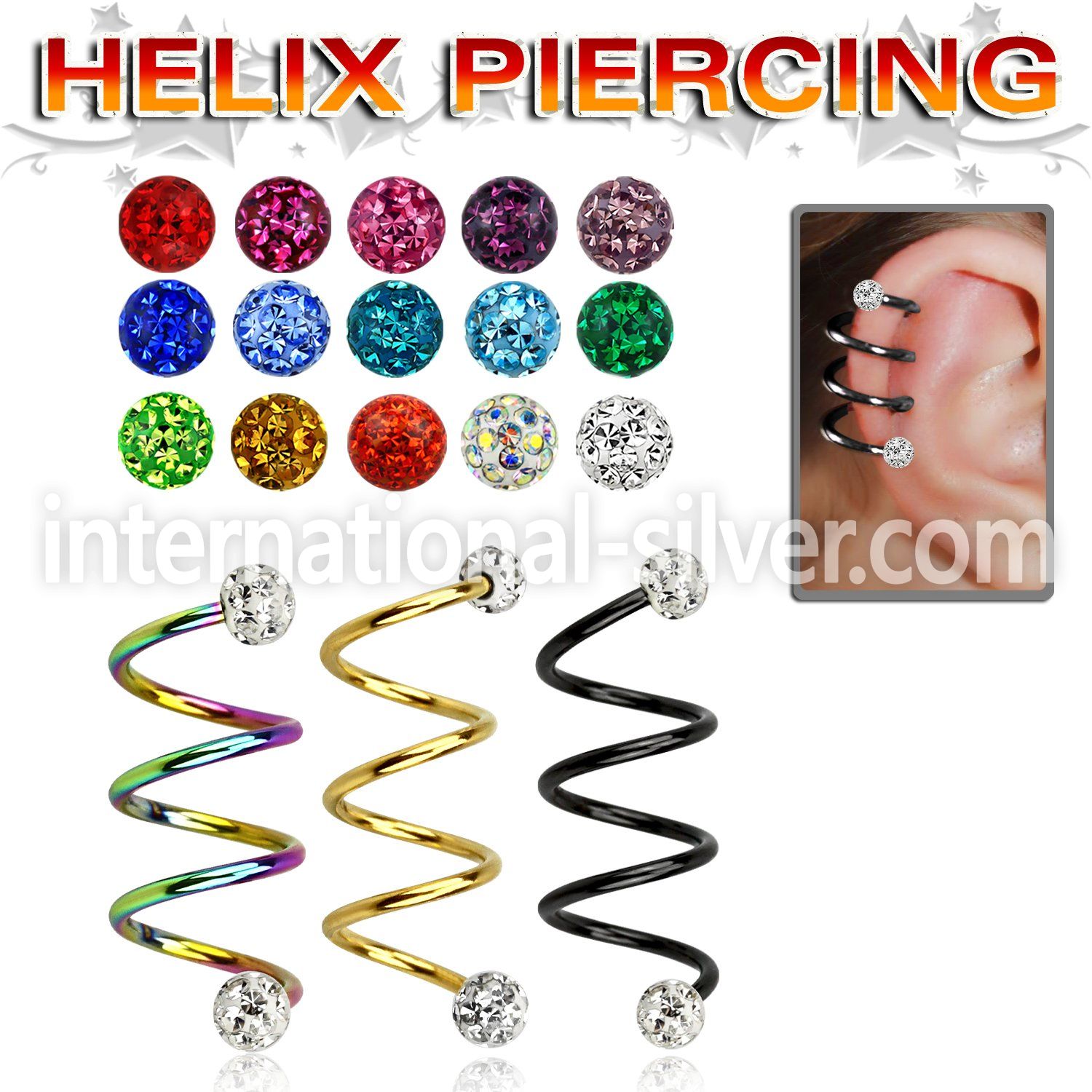 sphetfr spirals twisters anodized surgical steel 316l helix