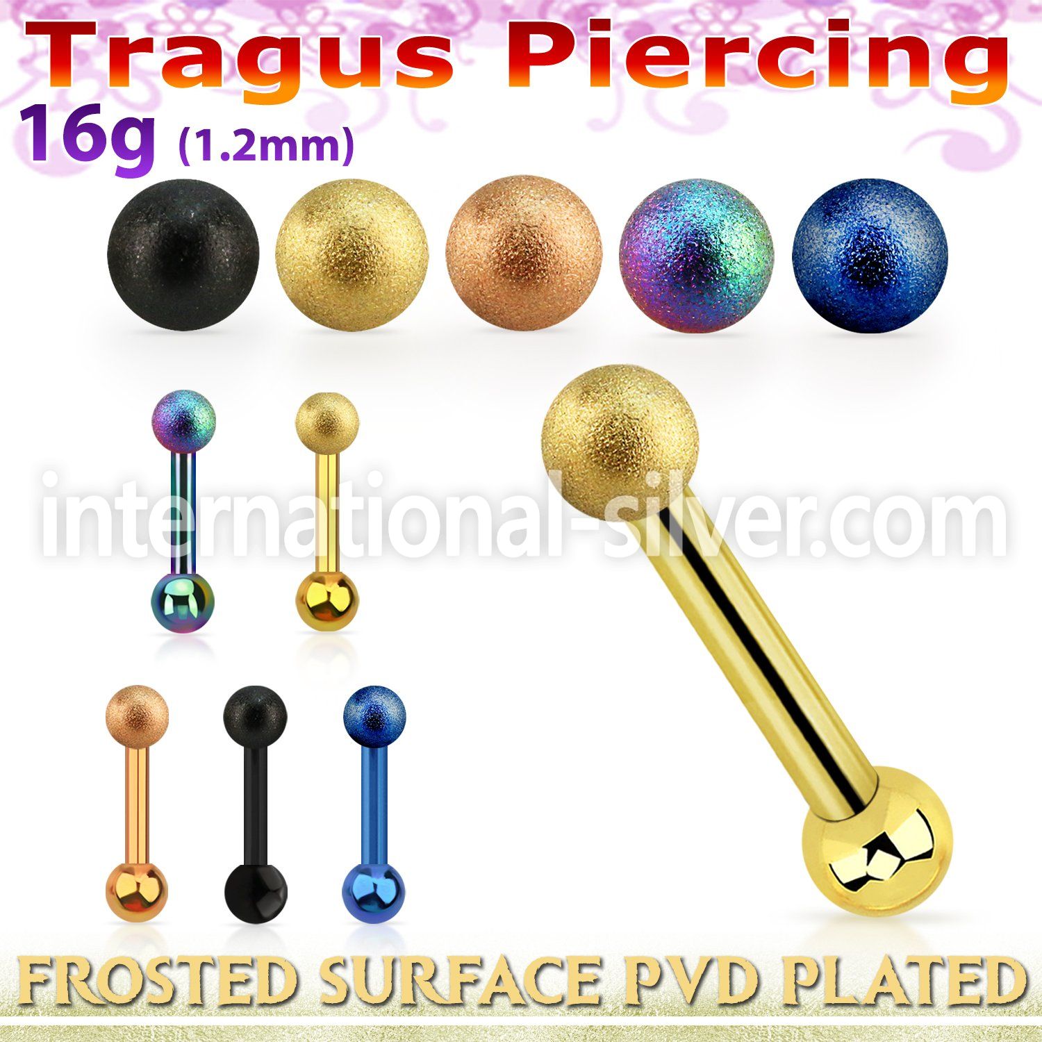trgt34 straight barbells anodized surgical steel 316l tragus