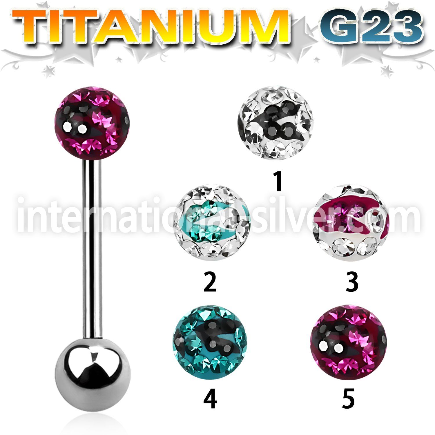 ubbfr5c straight barbells titanium g23 implant grade tongue