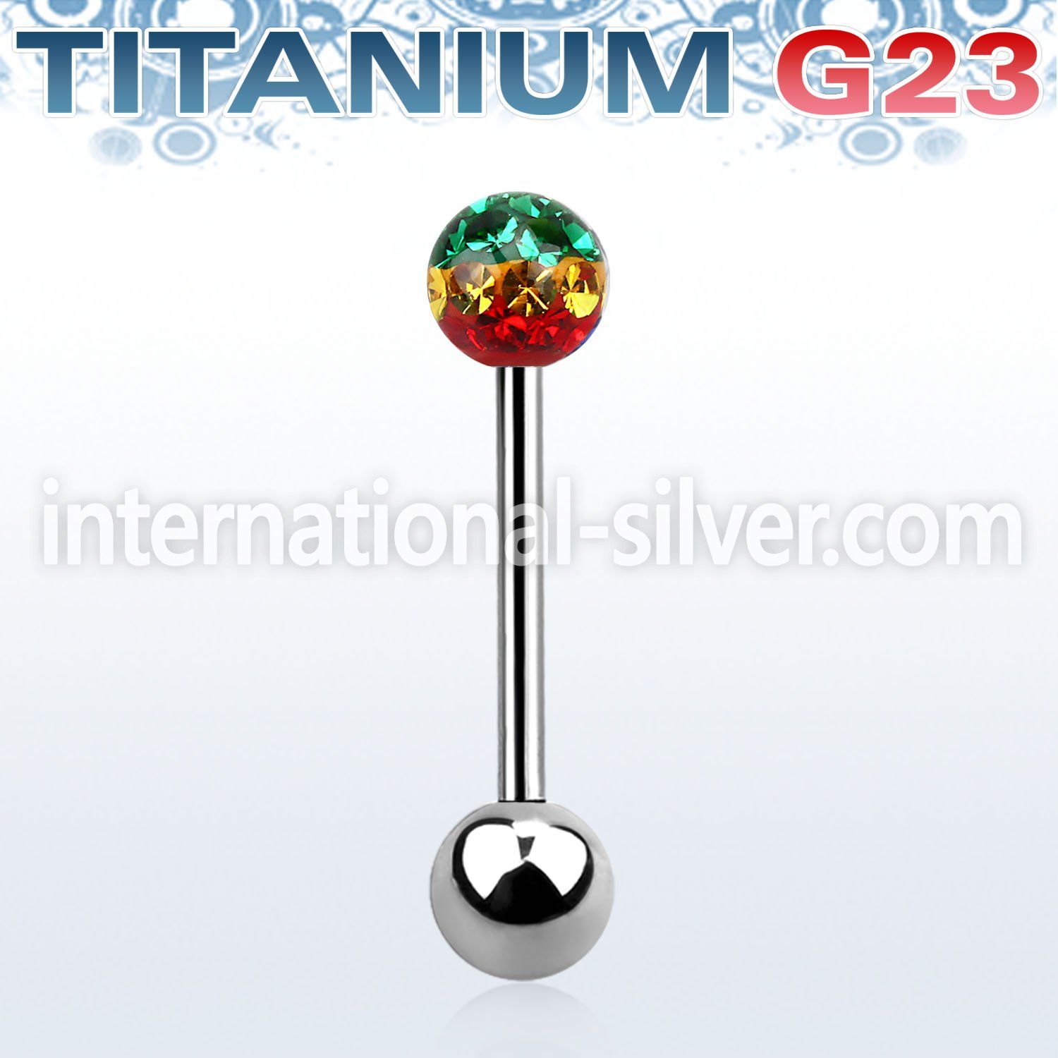 ubbfr5r straight barbells titanium g23 implant grade tongue
