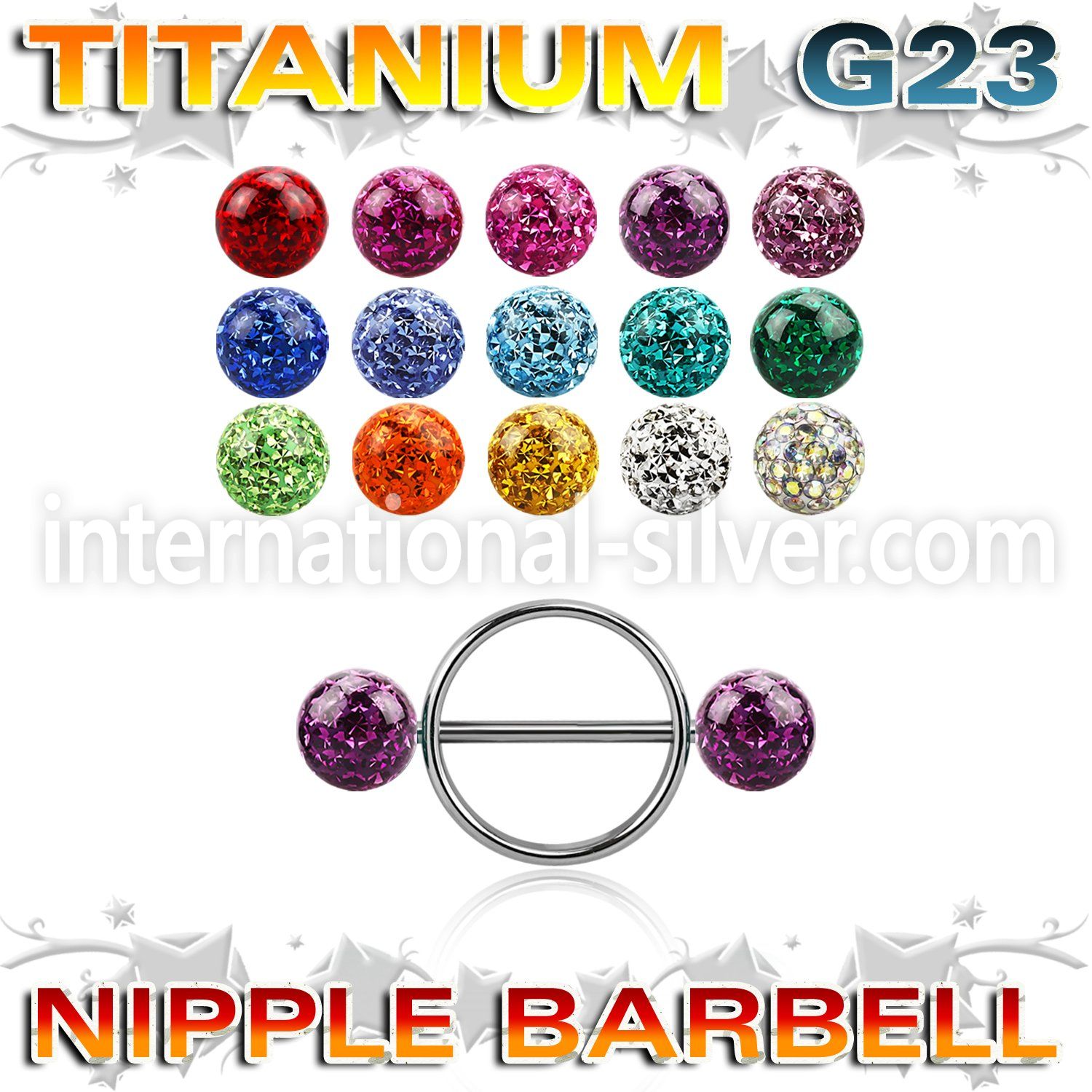 ufnpe6 straight barbells titanium g23 implant grade nipple
