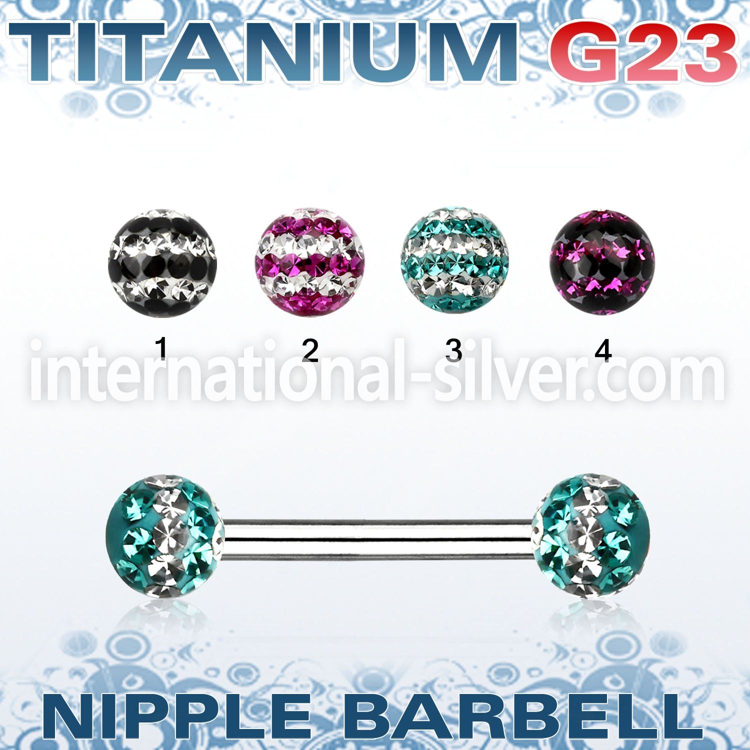 unpfr5d straight barbells titanium g23 implant grade nipple